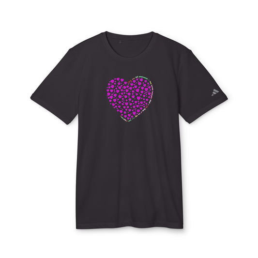 Adidas Unisex Sport T-Shirt with Powder Pink Heart Design