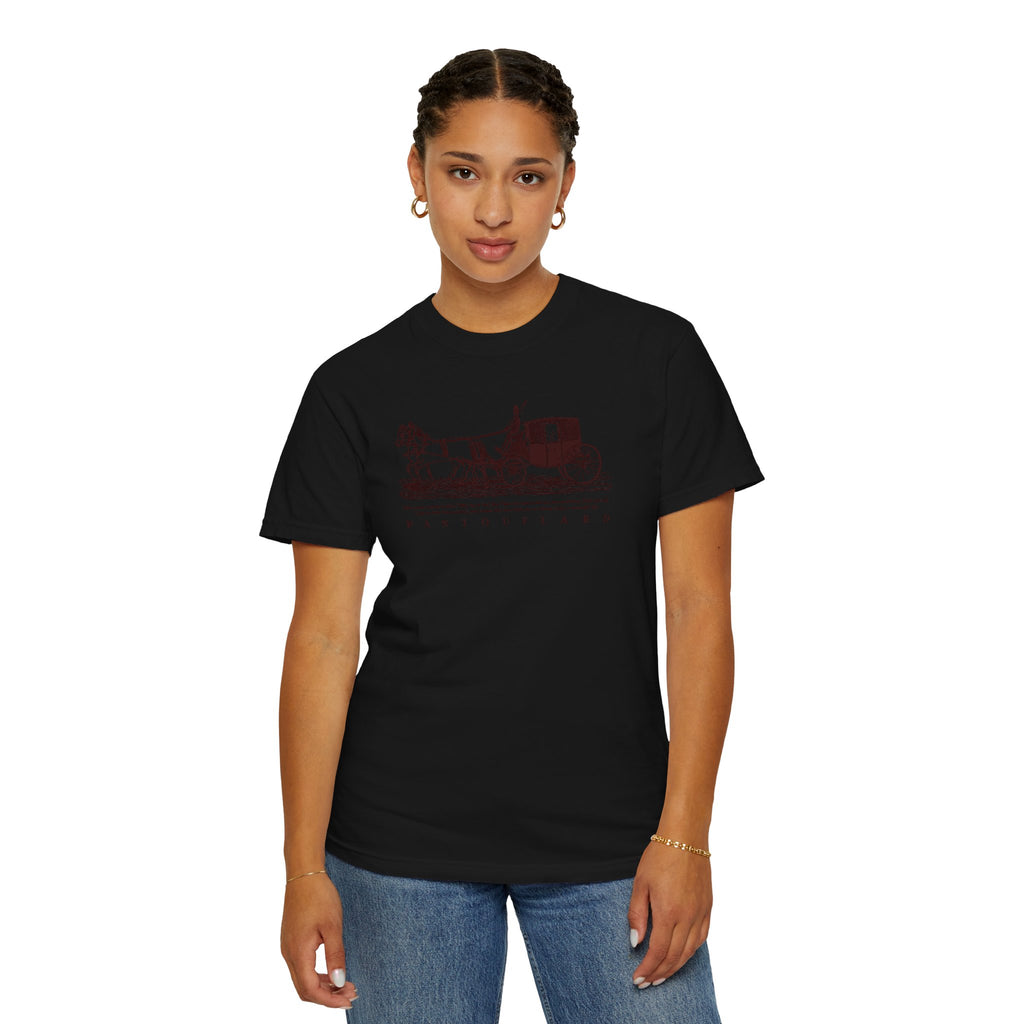 Unisex Burnt Orange Vintage Horse Carriage 100% Cotton T-shirt