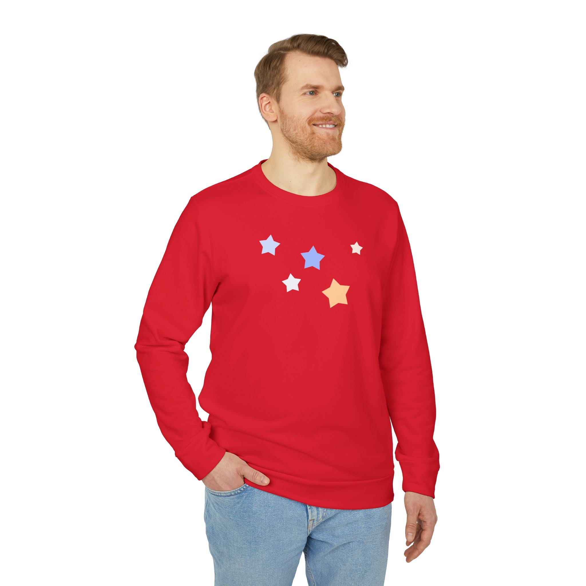 Unisex Royal Blue Kitschy Cassiopeia Constellation BCI Cotton Adidas Sweatshirt