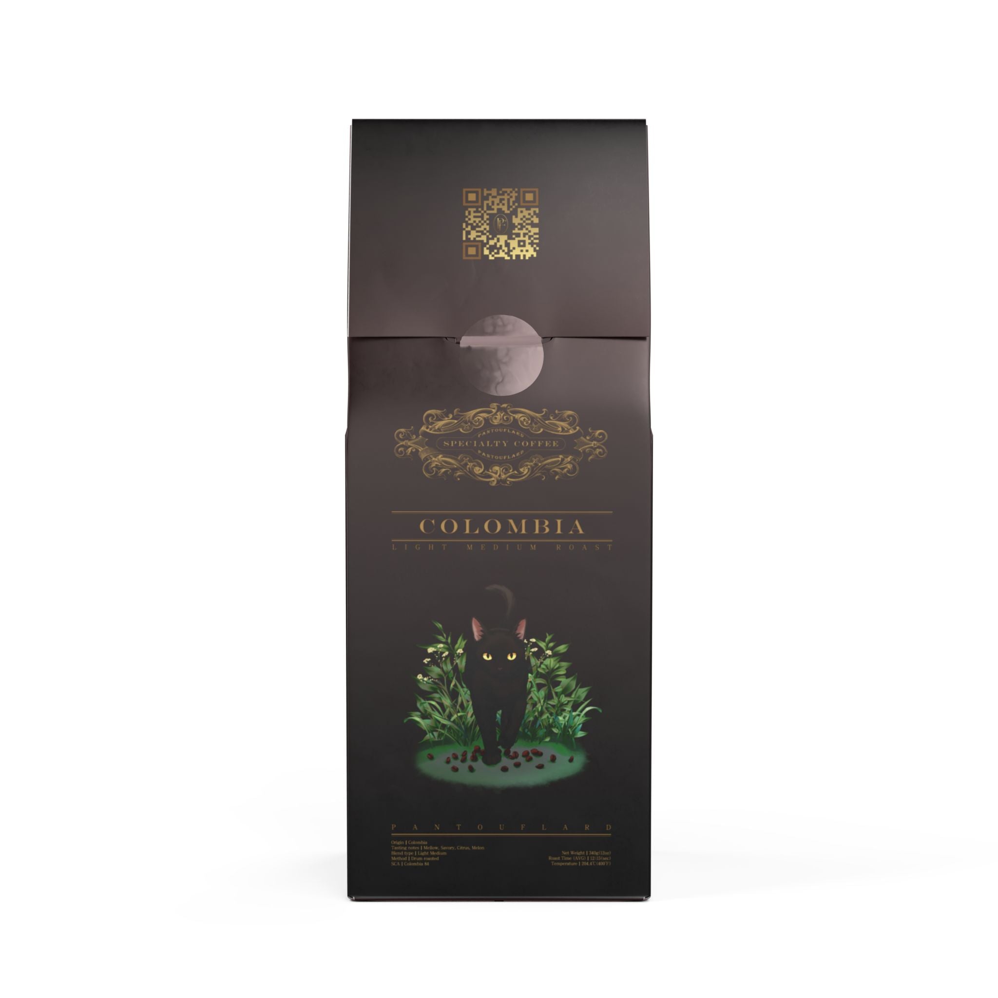 Pantouflard Colombia Single Origin Light Medium Roast Coffee – Whole Bean – 100% Arabica Specialty Blend (Colombia) – Notes of Mellow, Savory, Crisp acidity, Subtle sweetness, Melon – 12oz(340g...