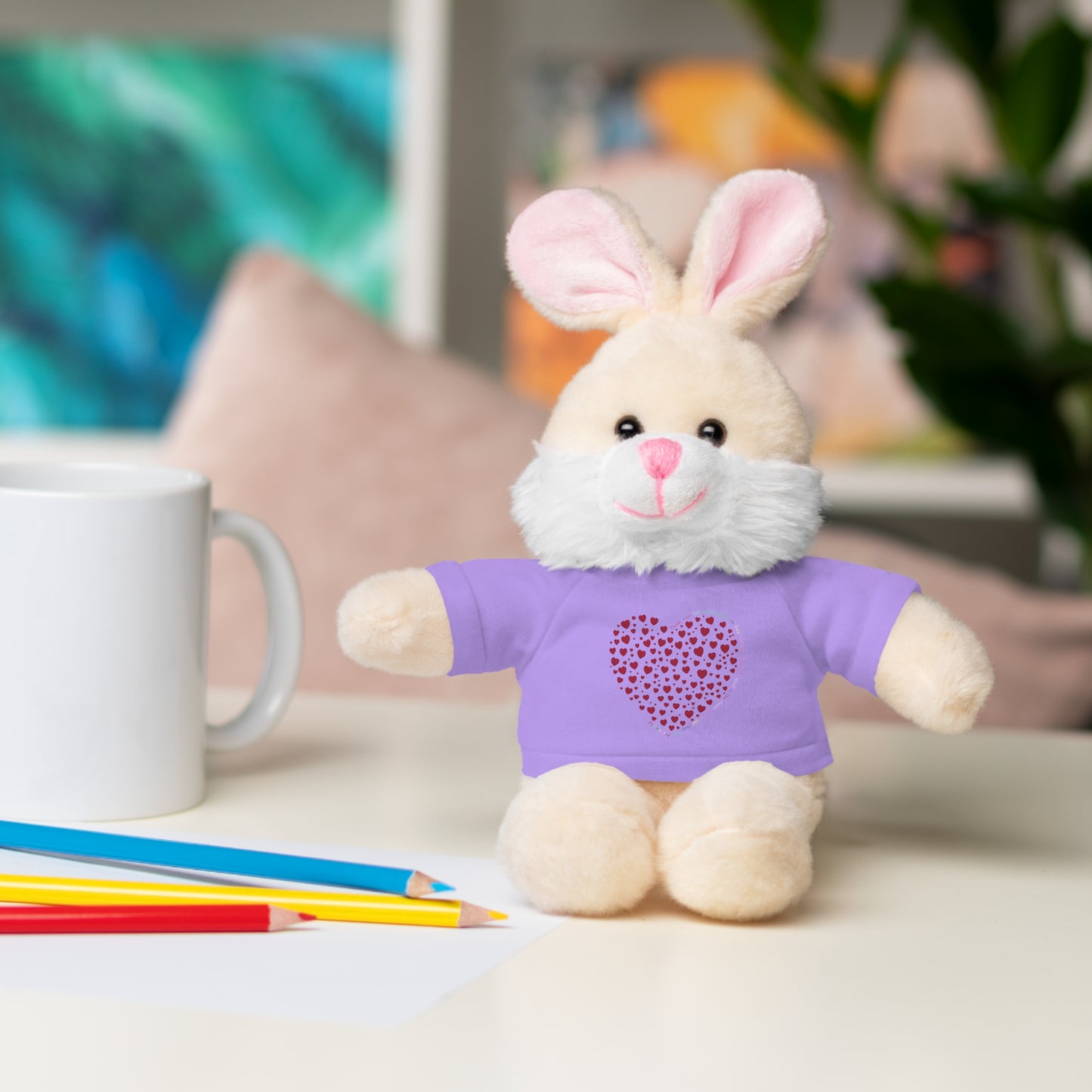 Personalized Stuffed Animal with Red Heart T-Shirt