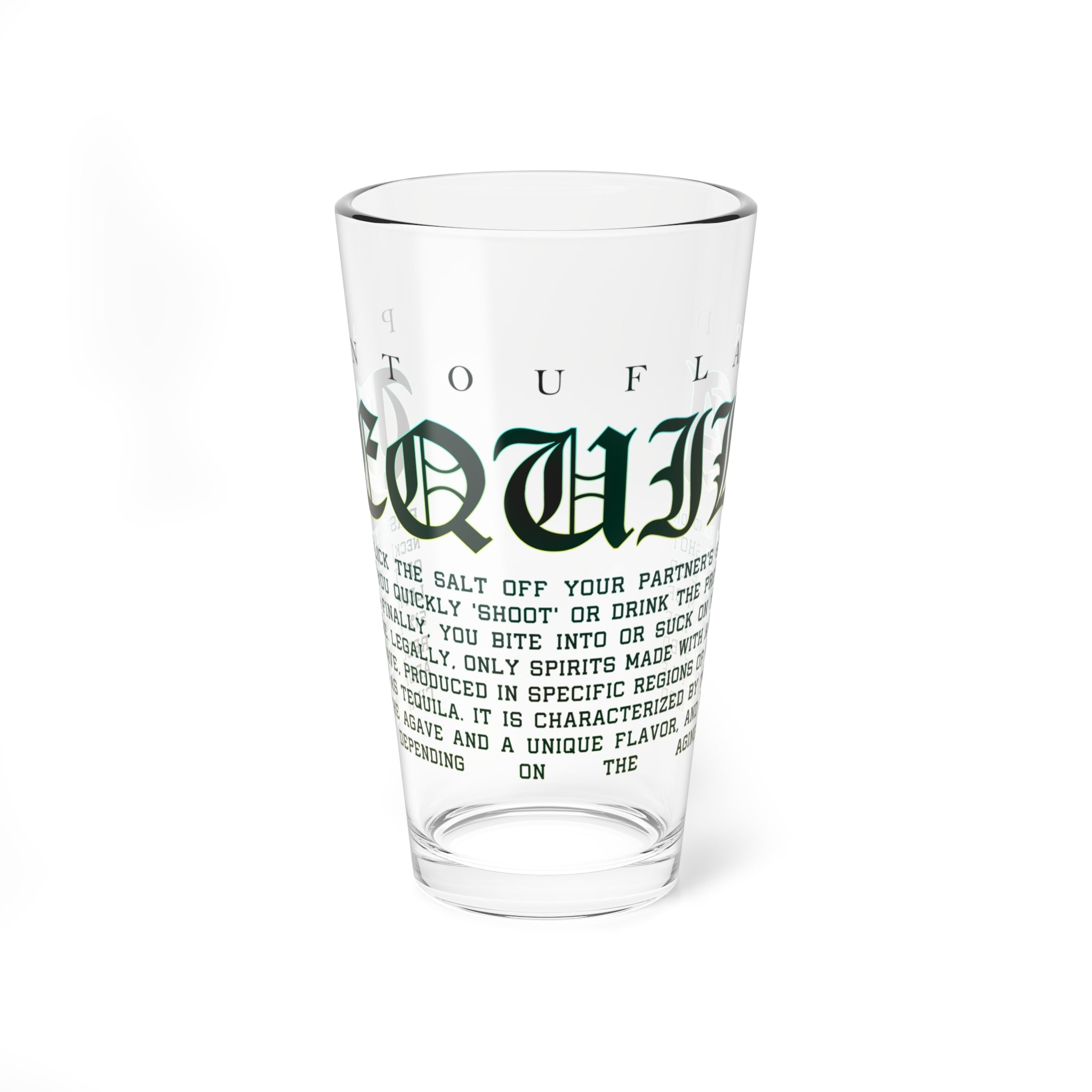Clear Pantouflard Tequila Typography Solid Glass Mixer
