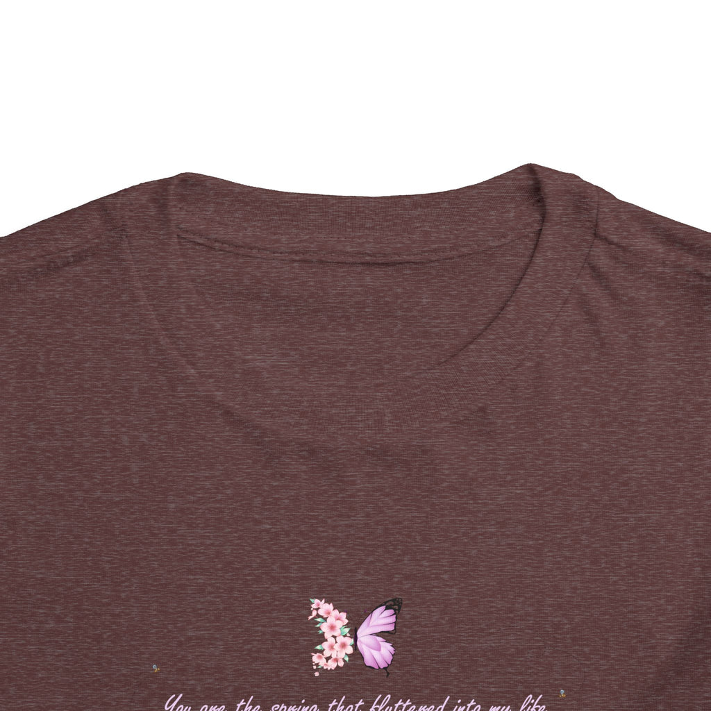 Toddler Yellow Floral Butterfly Spring Quote 100% Cotton Short Sleeve Tee
