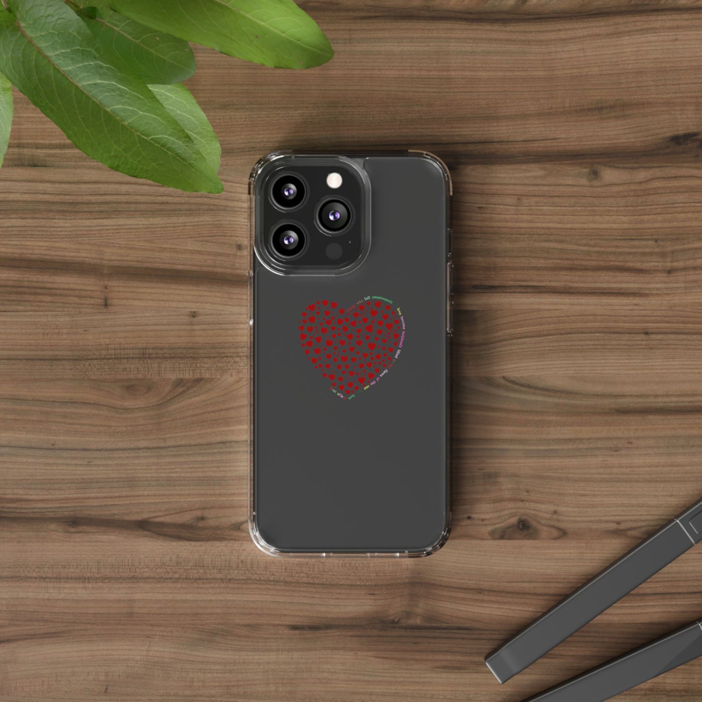 Red Heart Clear Phone Case