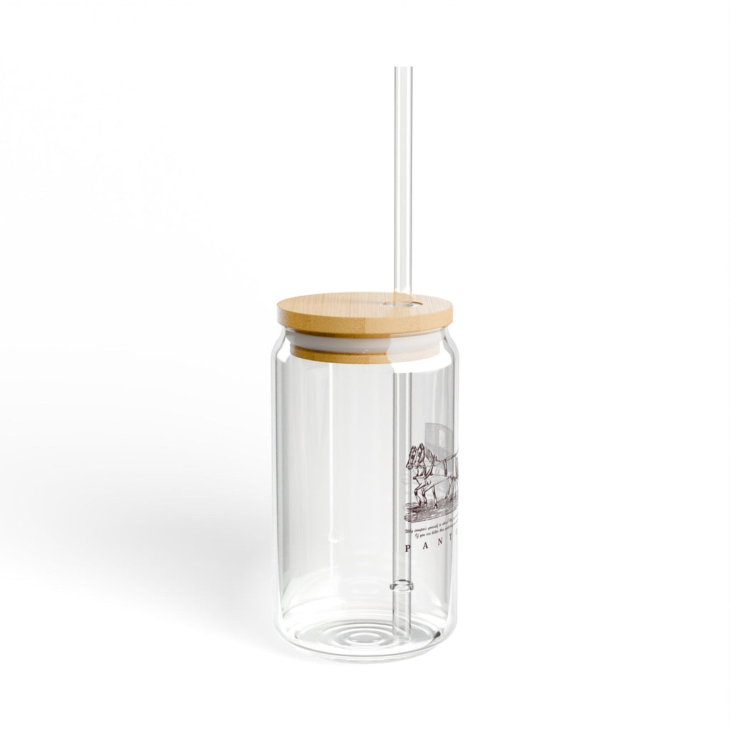 Clear Pantouflard Vintage Carriage Motivational Tempered Glass Sipper
