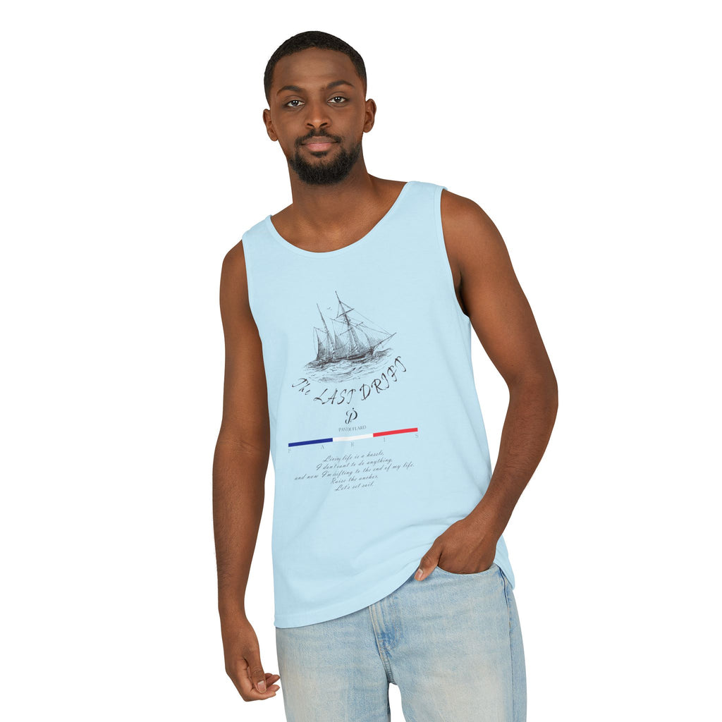 Unisex White Last Drift Cotton Garment-Dyed Tank Top