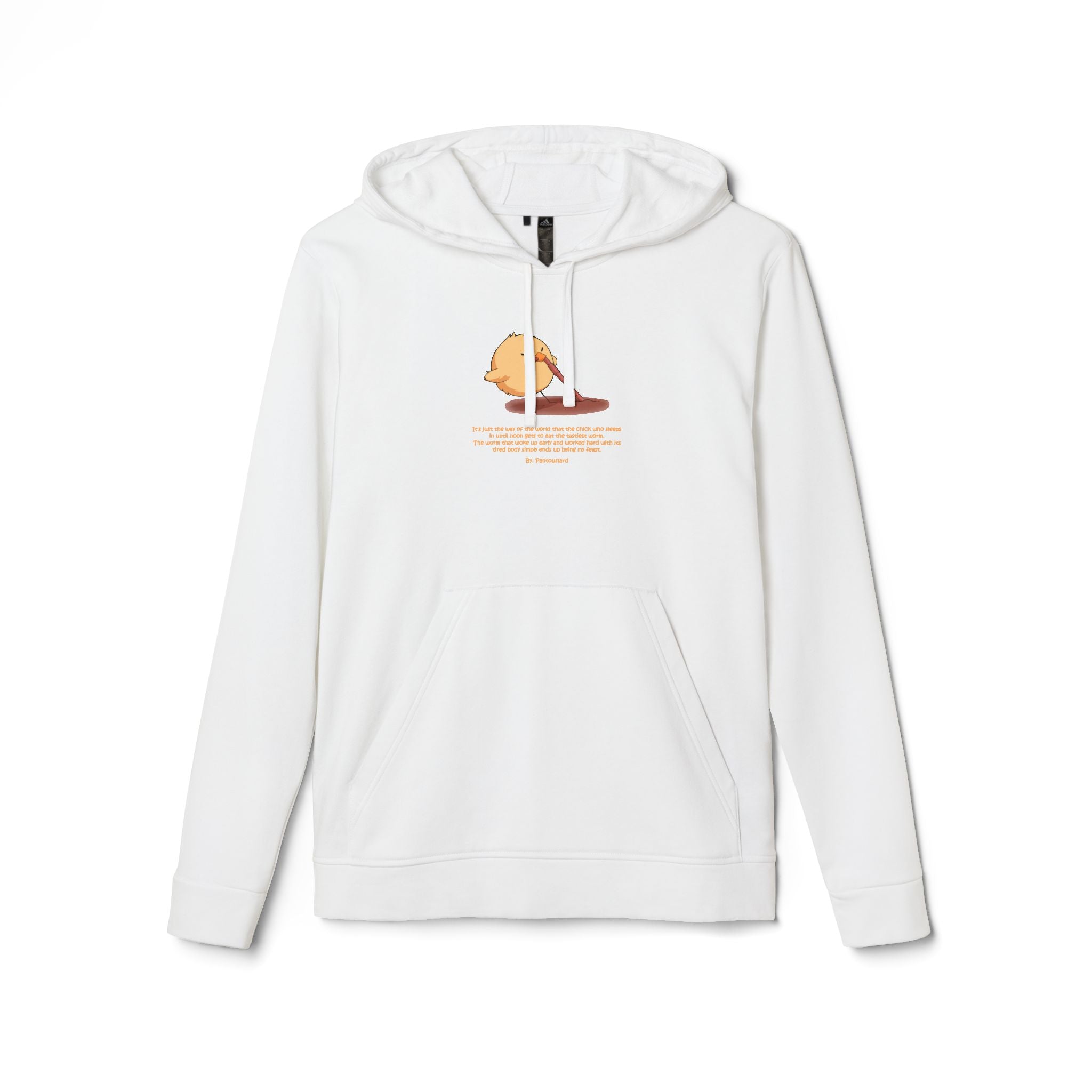 Authentic Adidas "Quiet Victory" Premium Hoodie | Sustainable BCI Cotton Fleece with Minimalist Chick Graphic