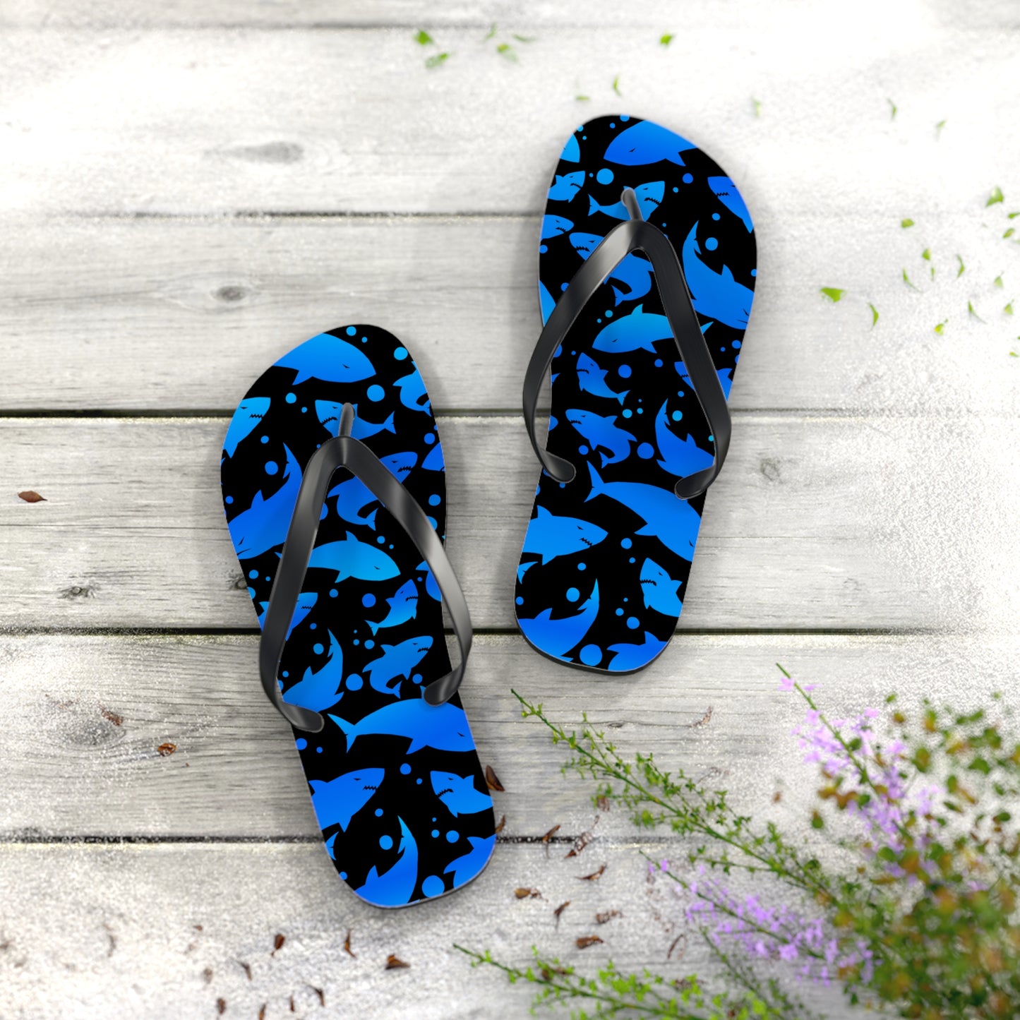 Blue Shark Flip Flops