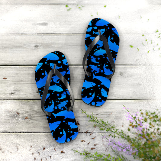 Blue Shark Flip Flops