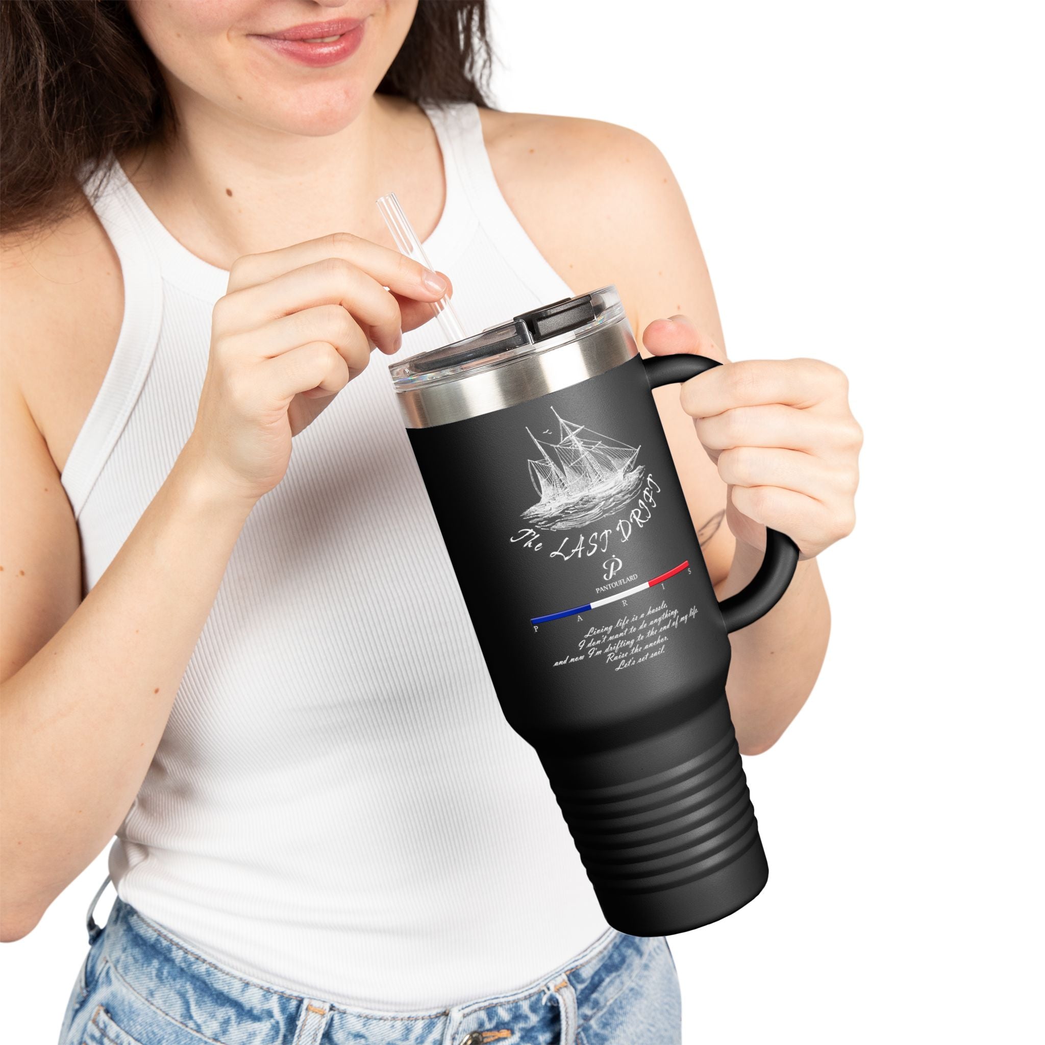 Navy Blue The Last Drift Ship 40oz Stainless Steel Insulated Travel Mug