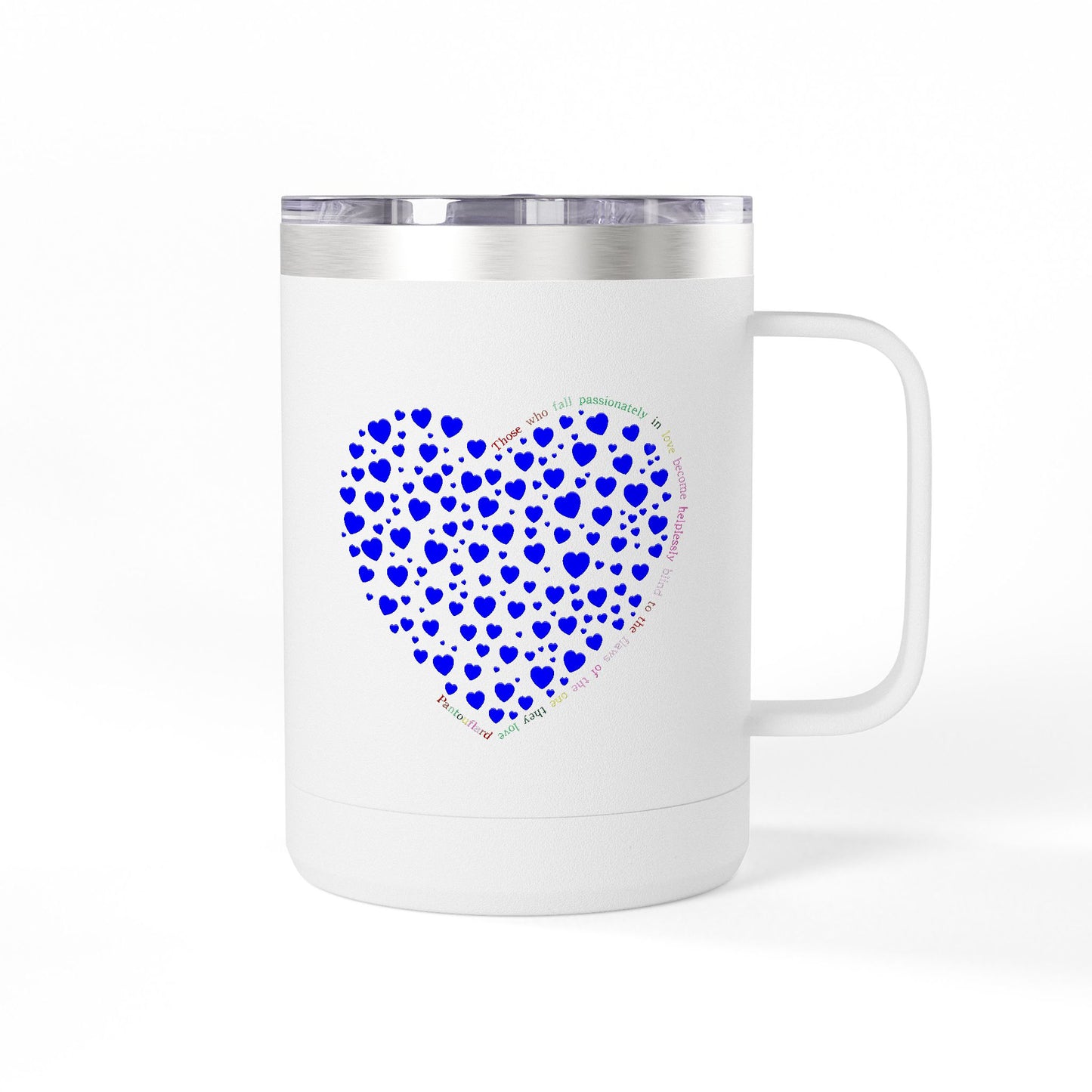 Blue Heart Coffee Mug Tumbler, Personalized Mug