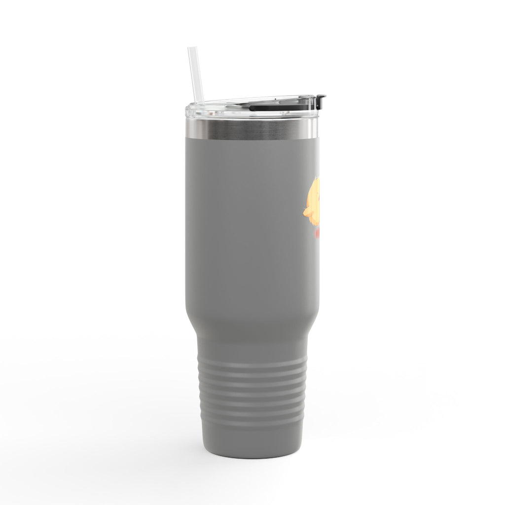 Black Cute Chick Pulling Worm 40oz Stainless Steel Insulated Travel Mug