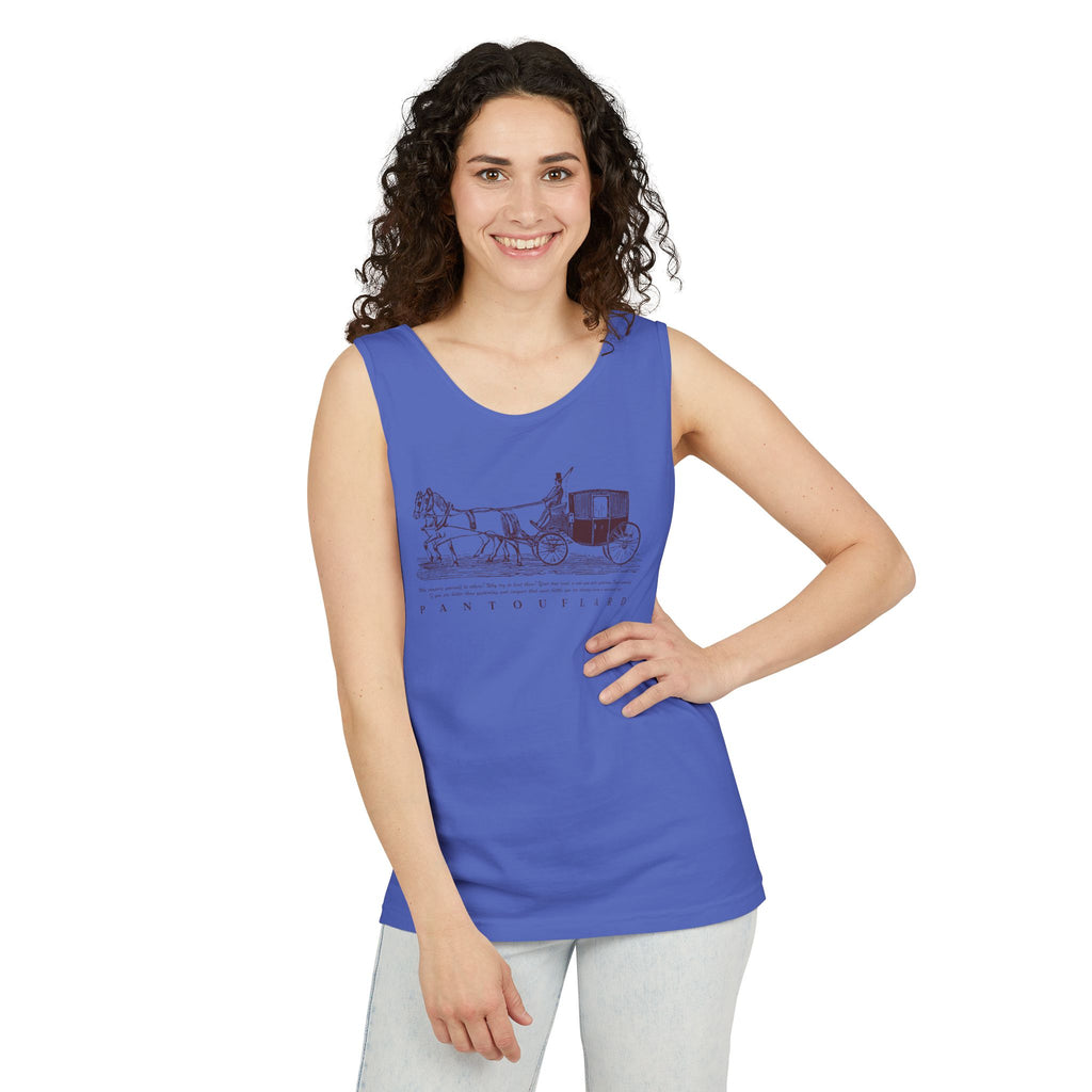 Unisex Brick Red Pantouflard Carriage Cotton Garment-Dyed Tank Top