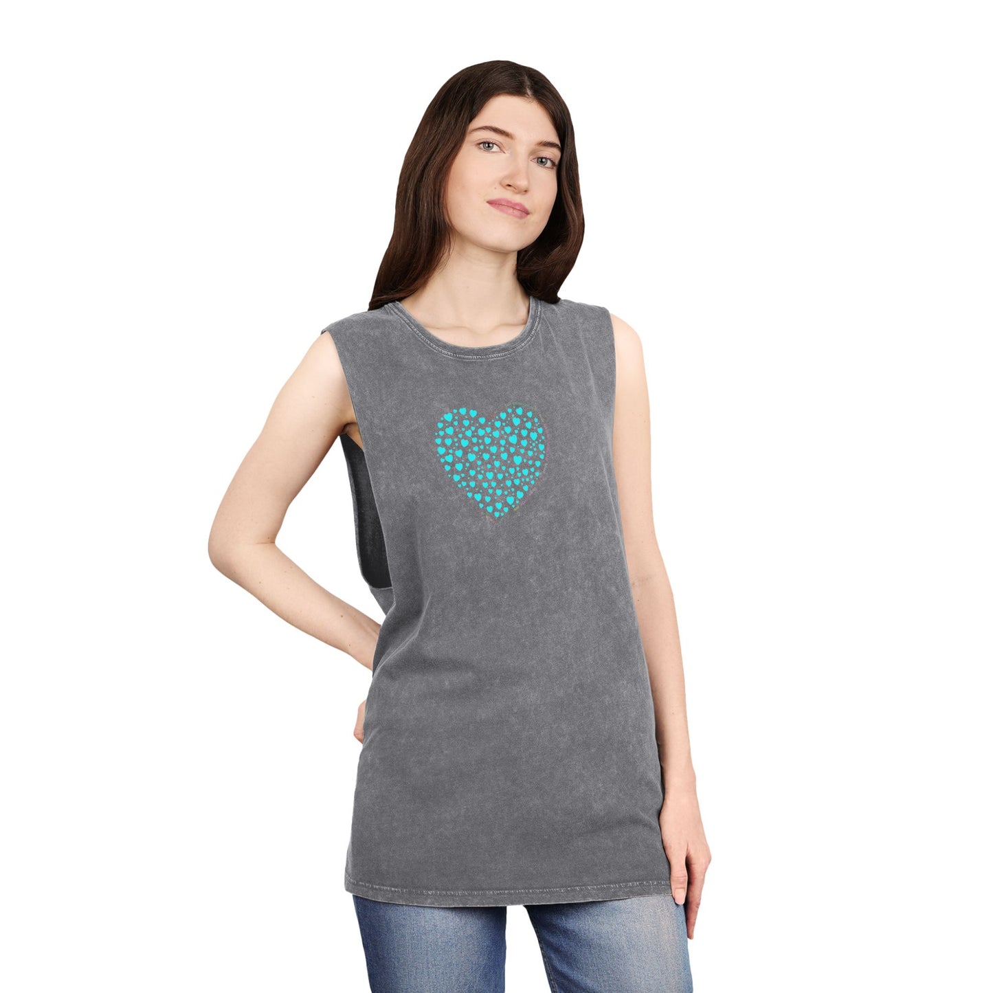 Unisex Casual Tank Top (Mint Heart)
