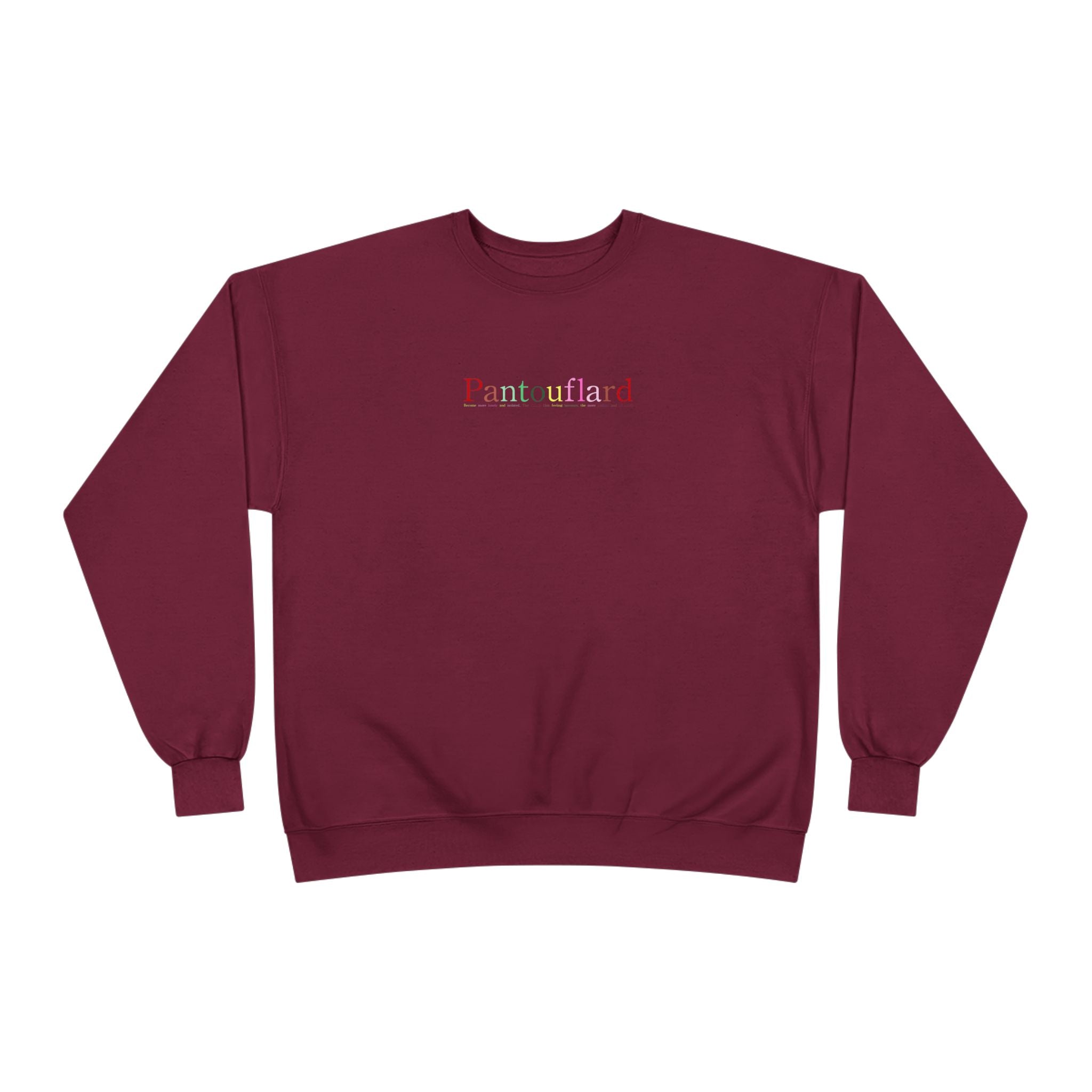 Sustainable Pantouflard Logo Crewneck - Hanes EcoSmart Fleece Sweatshirt (Essential Streetwear)