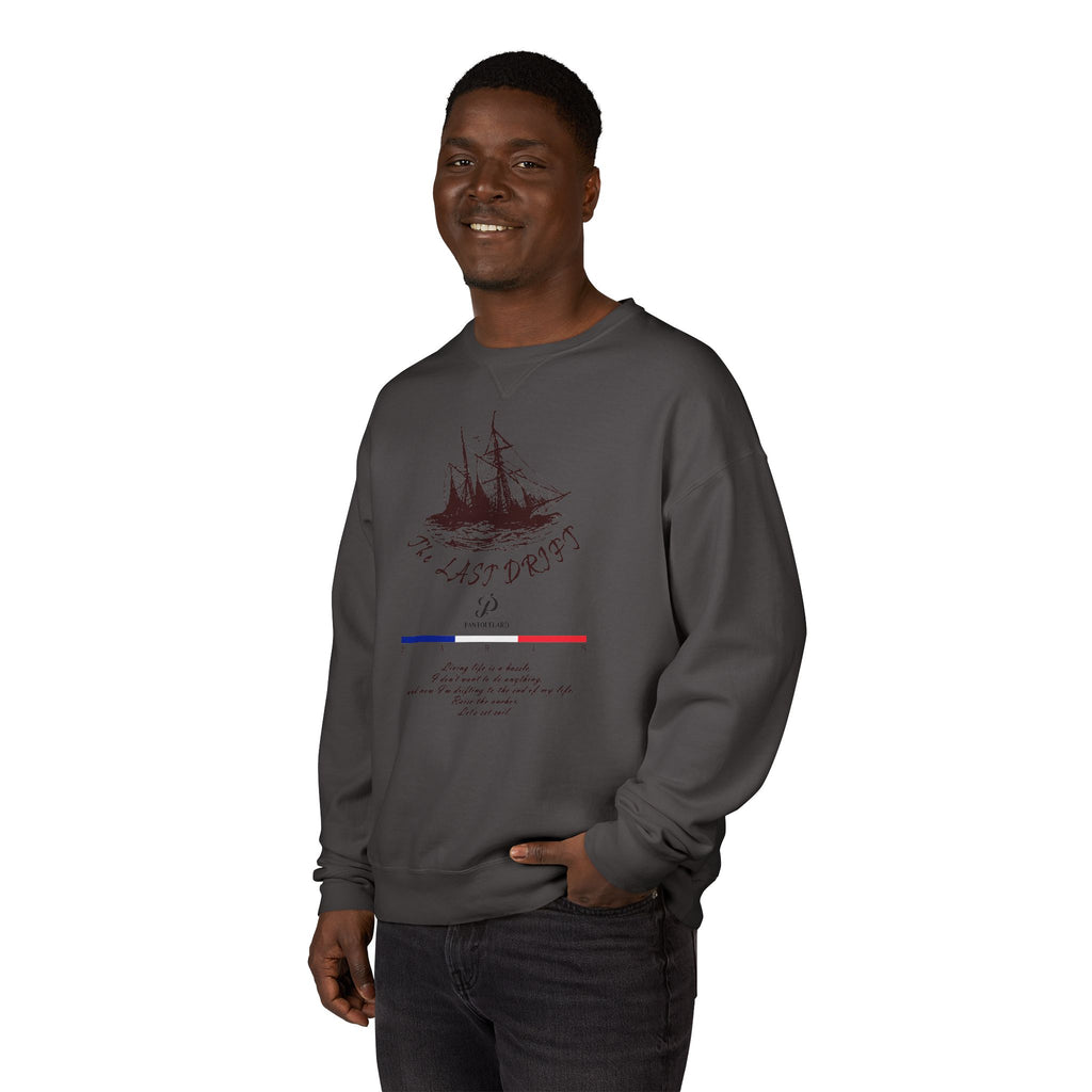 Old Money Nautical Heritage Crewneck - The Last Drift I (Paris Aesthetic Garment-Dyed Sweatshirt)
