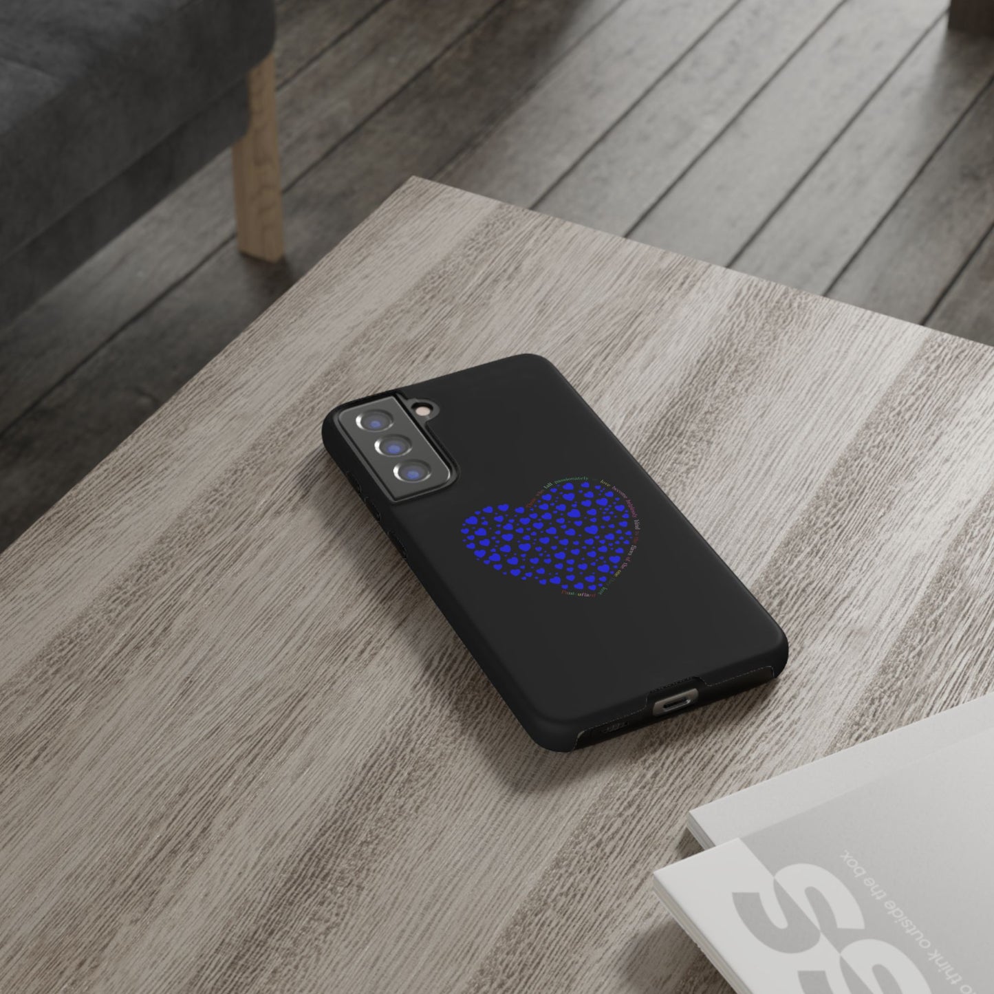 Fundas de corazón azul para teléfonos iPhone, Galaxy, Google Pixel (54 tipos)