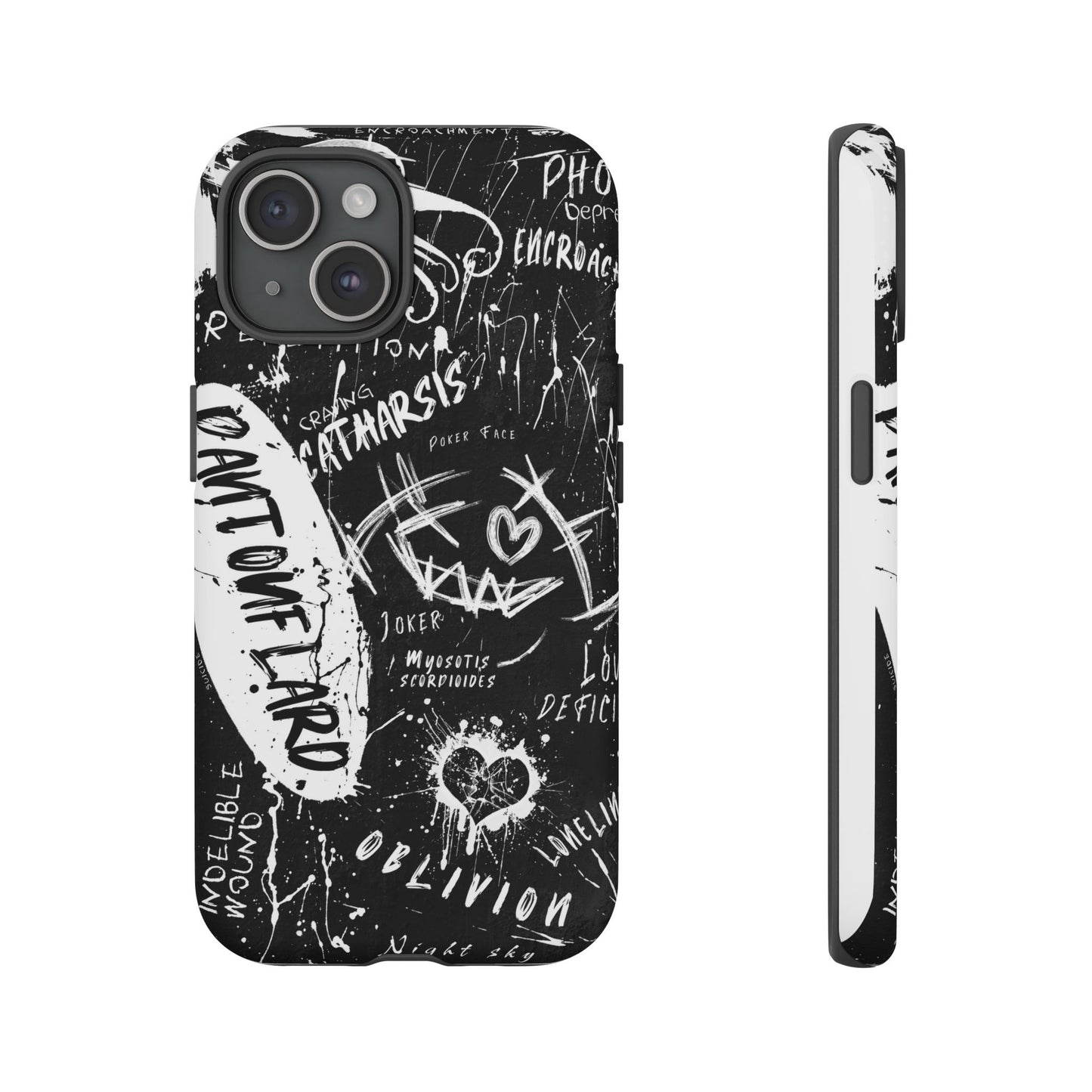 Fundas resistentes: funda atrevida para iPhone, Galaxy, Google Pixel, diseño de grafiti negro, estética urbana, regalo para amantes del arte, accesorios de teléfono modernos, estilo callejero