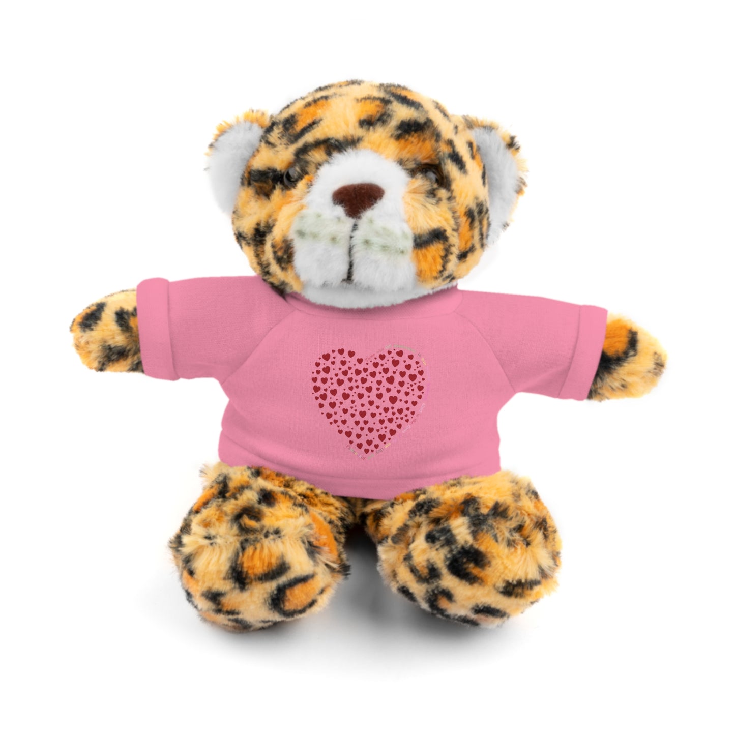Personalized Stuffed Animal with Red Heart T-Shirt