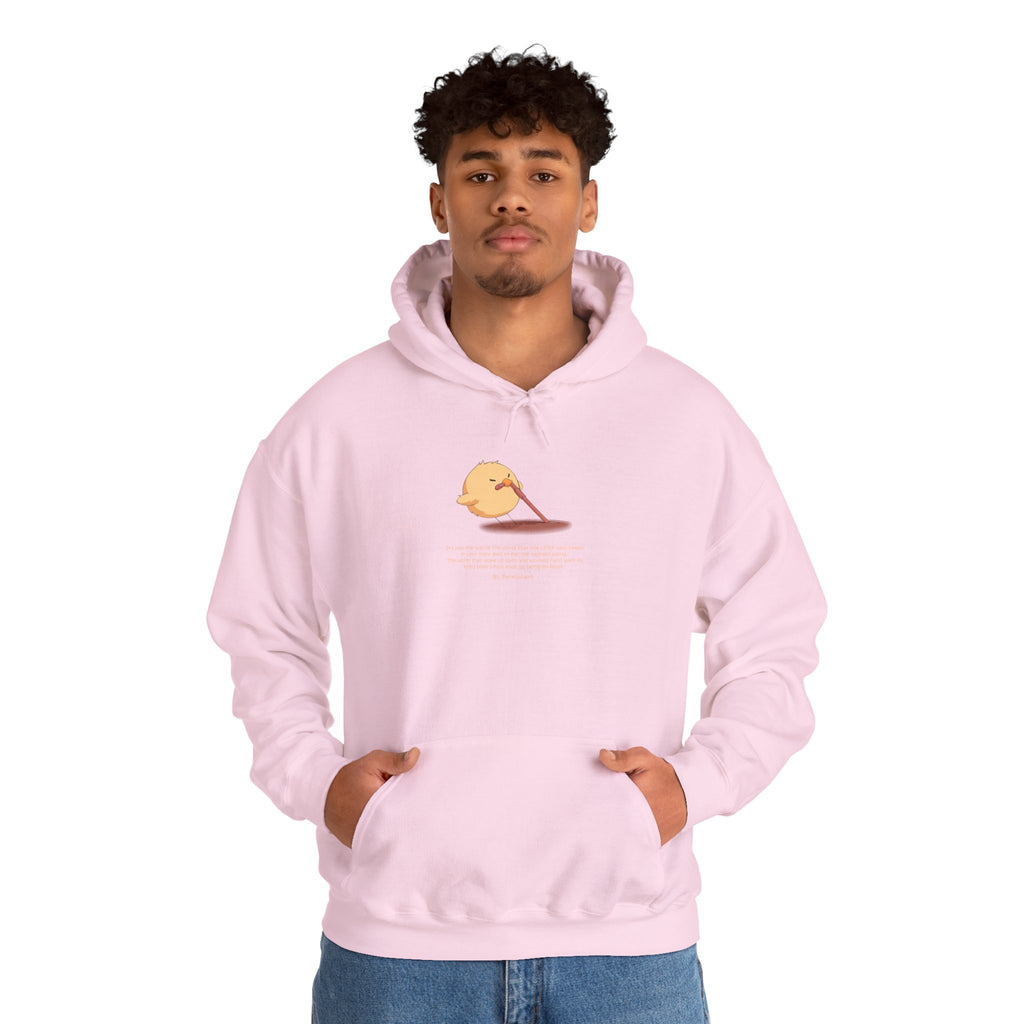 Kitsch Kawaii Chick & Worm Graphic Hoodie - The Quiet Victory (Aesthetic Streetwear Fleece)
