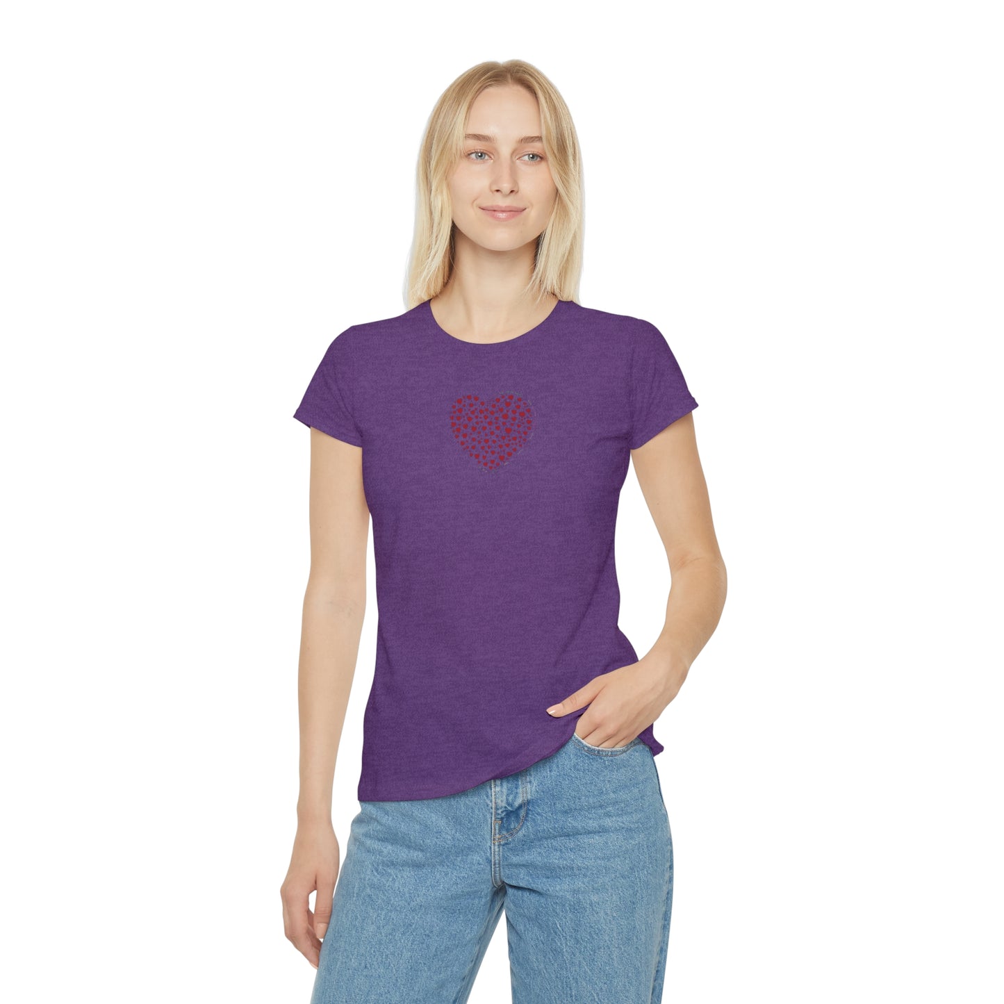 Slim fit Women's T-Shirt (Red Heart)