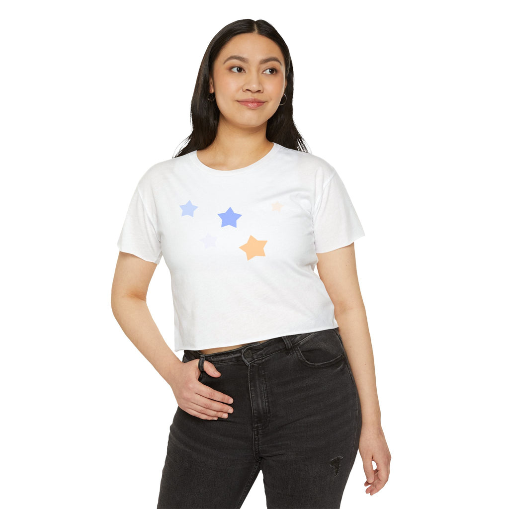 Women's Cassiopeia Constellation Graphic Crop Top - W-Shape Lightweight Festival Shirt
