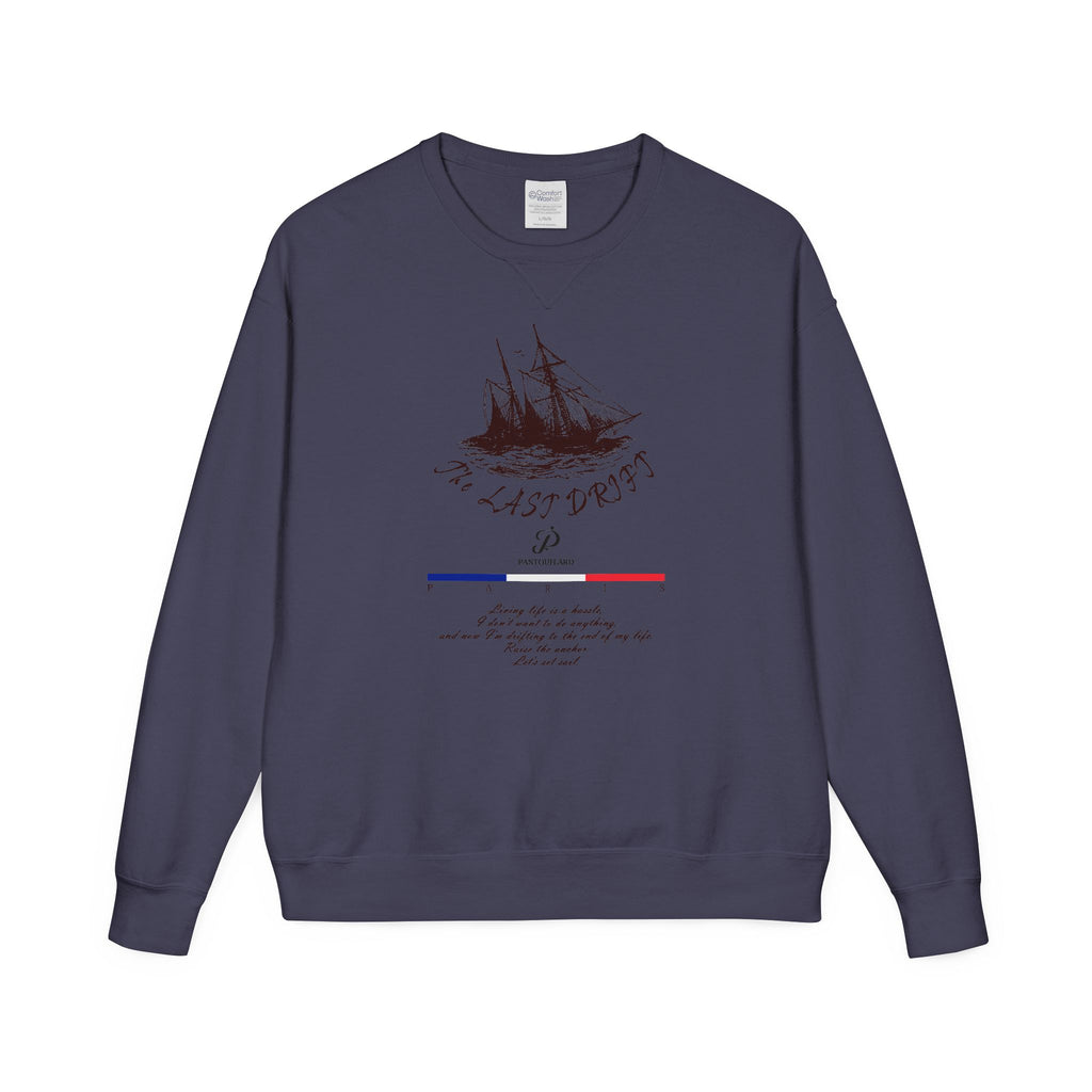 Old Money Nautical Heritage Crewneck - The Last Drift I (Paris Aesthetic Garment-Dyed Sweatshirt)