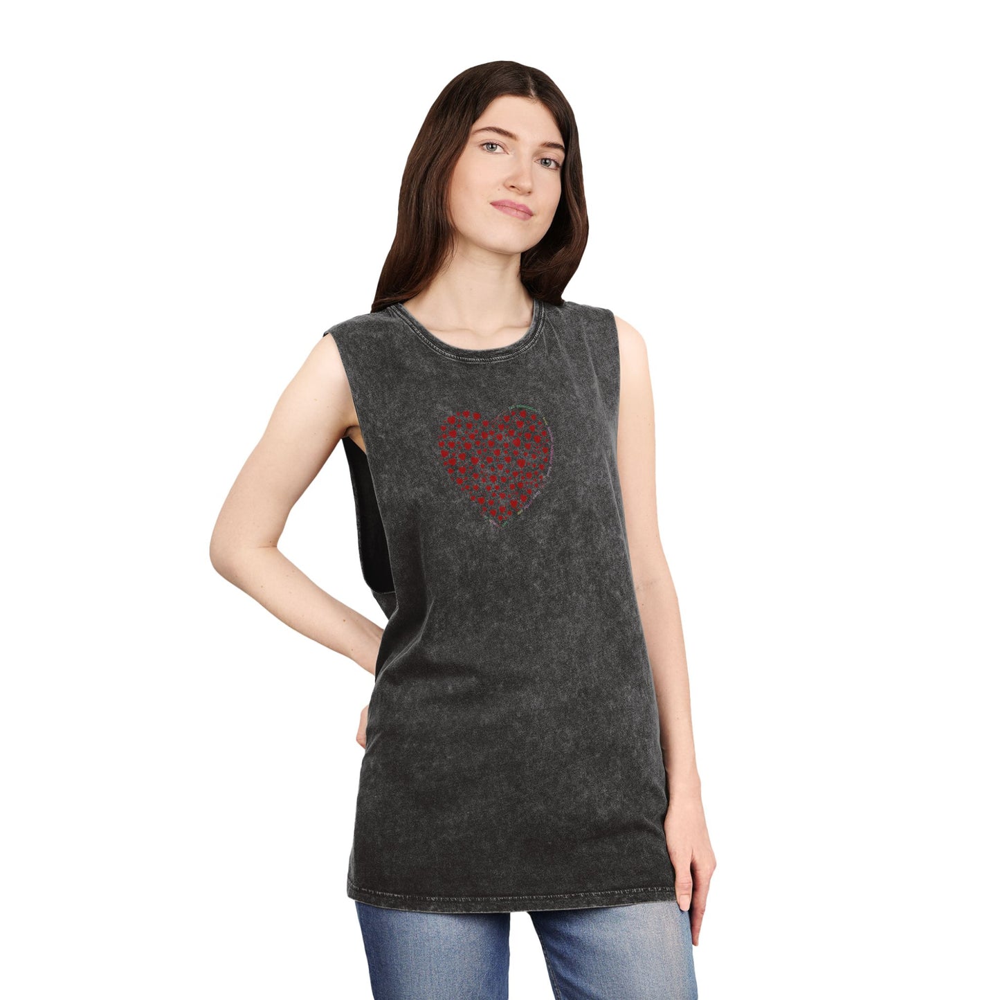 Unisex Casual Tank Top (Red Heart)