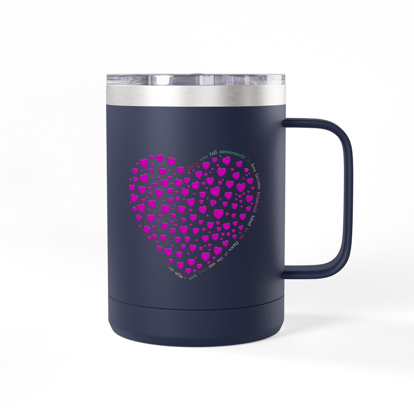 Pink Heart Coffee Mug Tumbler, Personalized Mug