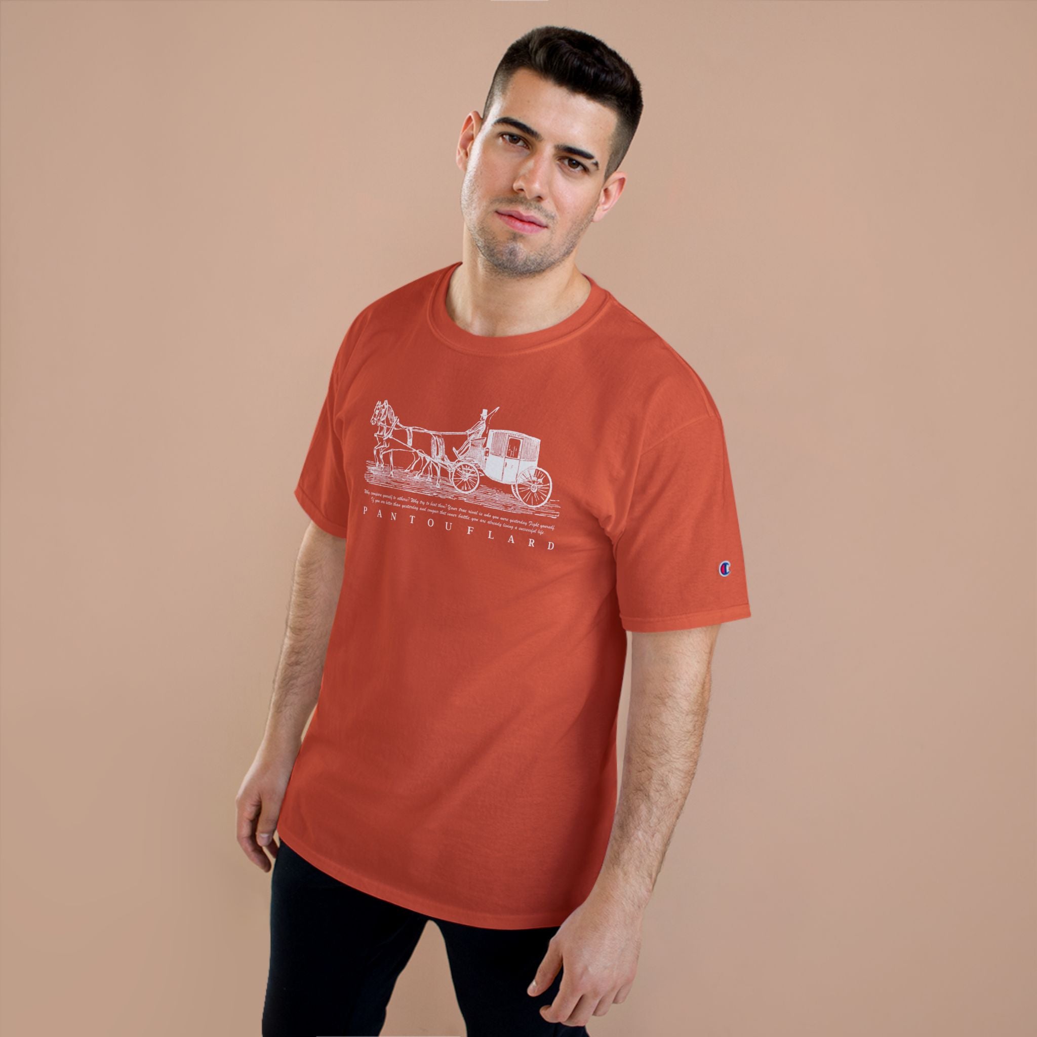 Unisex Charcoal Champion Vintage Carriage 100% Cotton T-Shirt