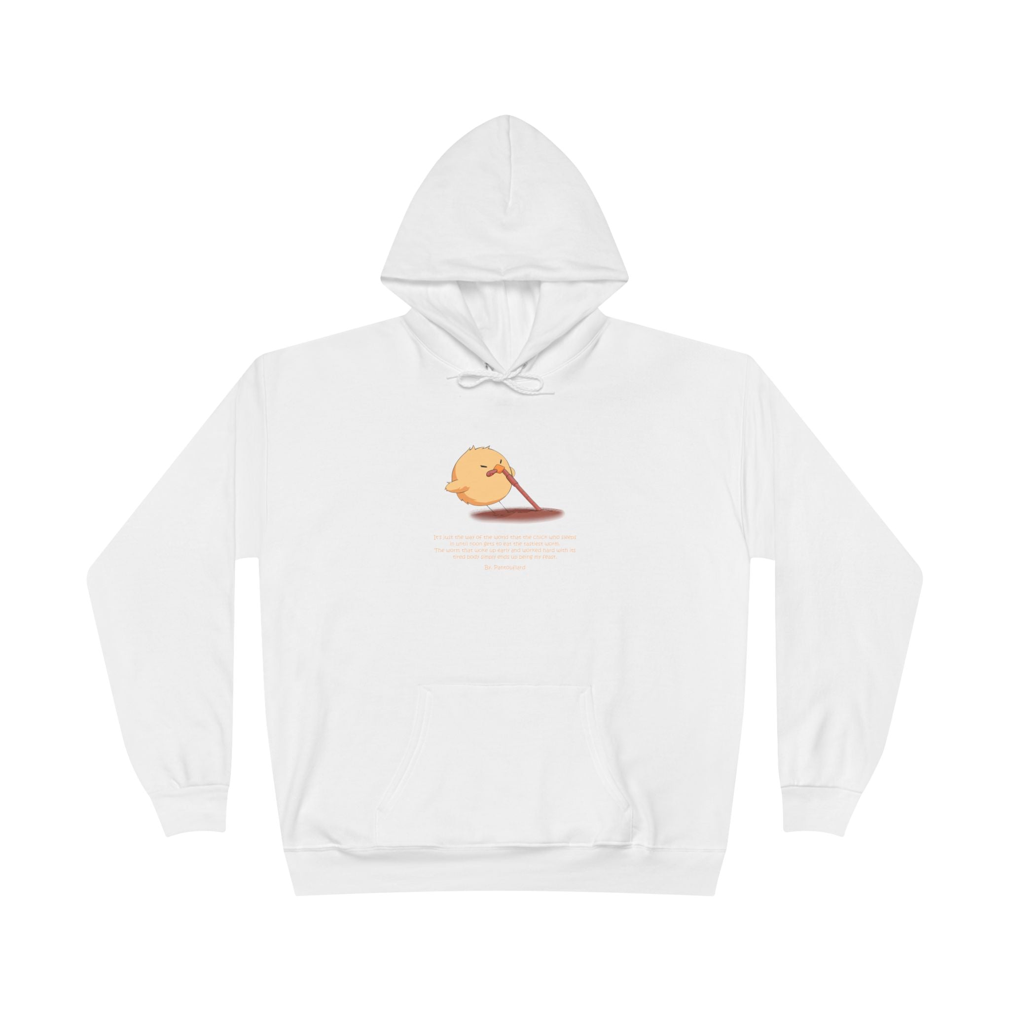 Unisex Light Blue Pantouflard Chick Cotton Blend Pullover Hoodie