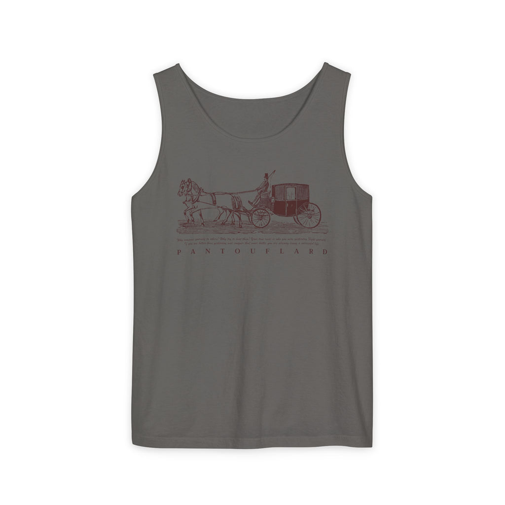 Unisex Brick Red Pantouflard Carriage Cotton Garment-Dyed Tank Top
