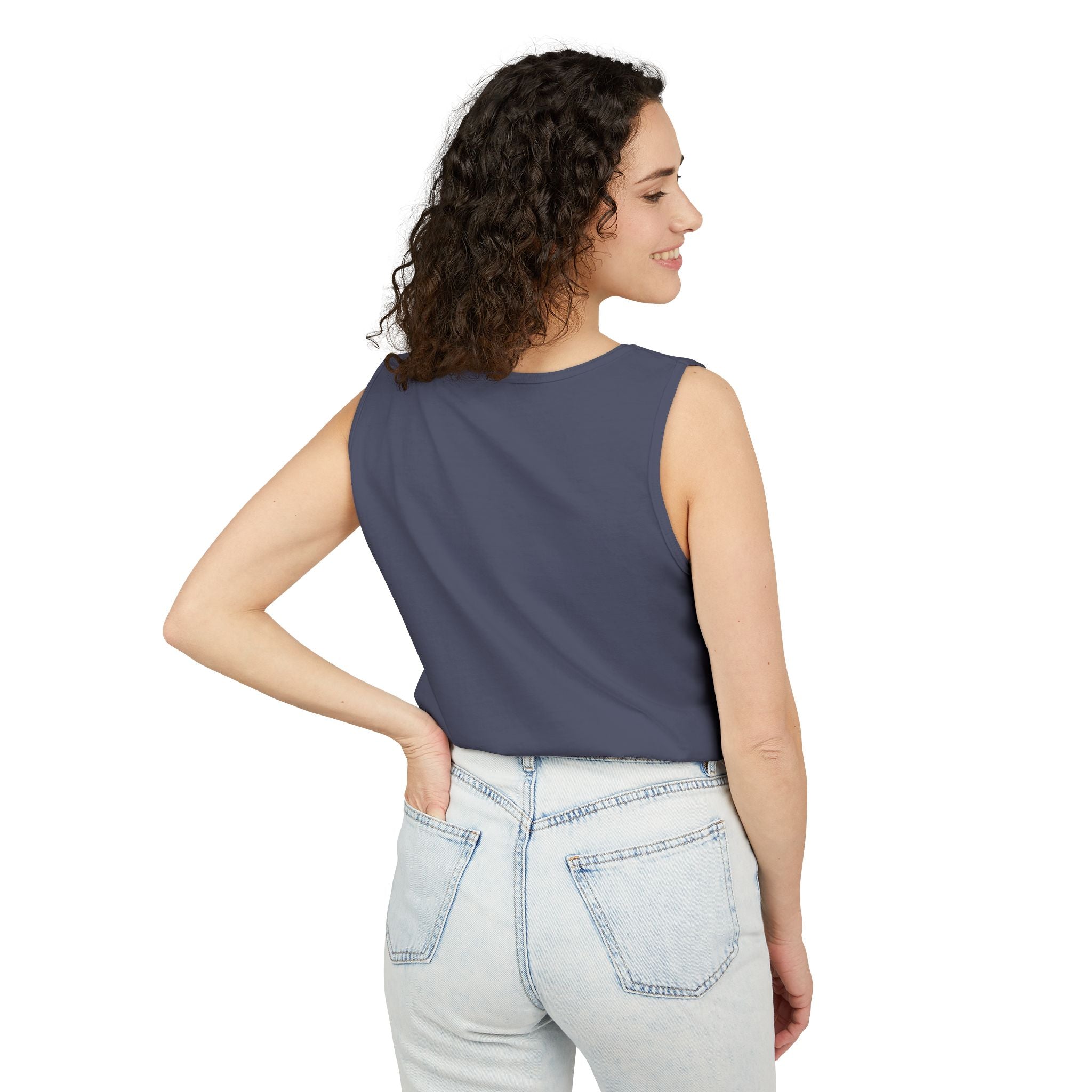 Unisex White Last Drift Cotton Garment-Dyed Tank Top