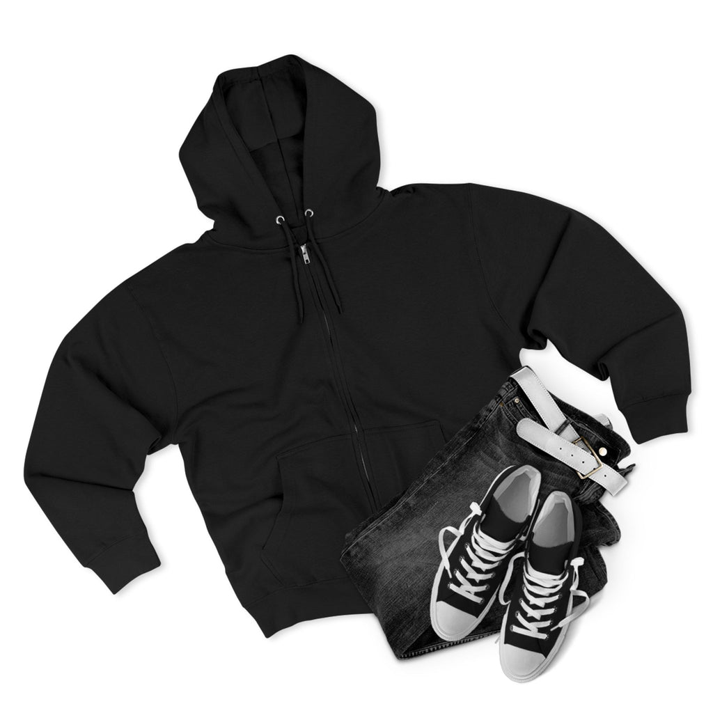 Unisex Black Pantouflard Chick Cotton Blend Zip Hoodie