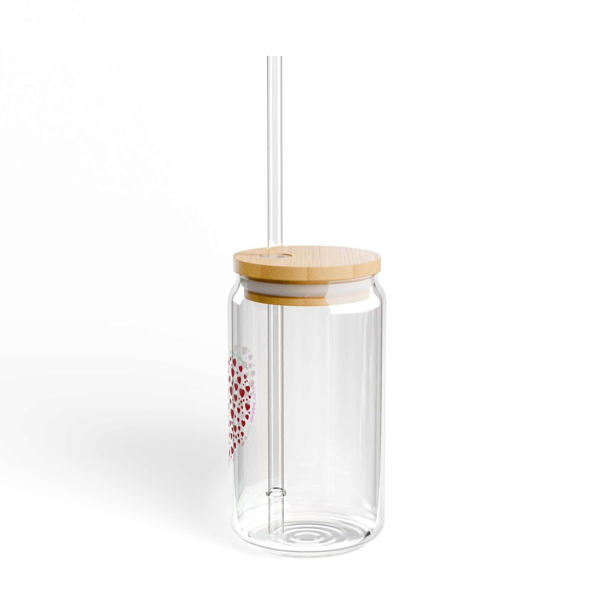 Clear Pantouflard Passionate Love Red Heart Quote Tempered Glass Sipper