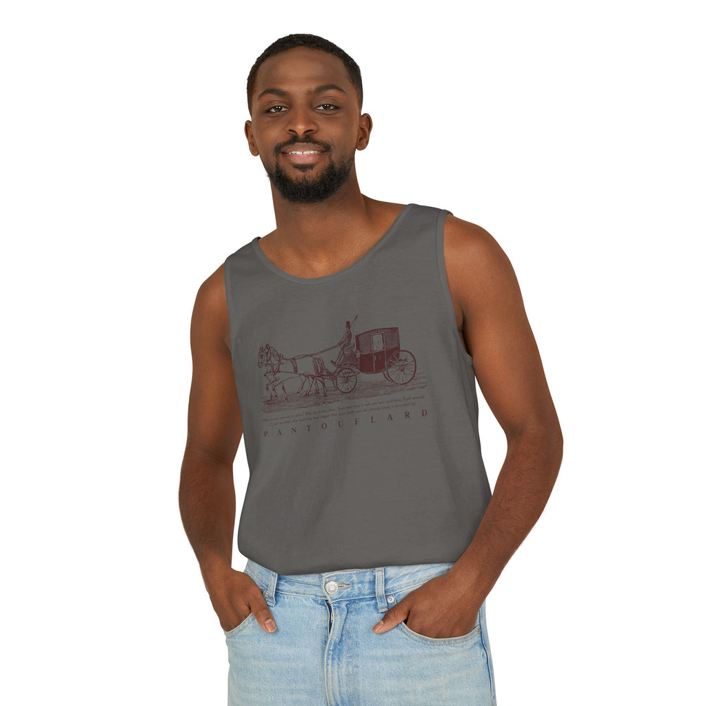 Unisex Brick Red Pantouflard Carriage Cotton Garment-Dyed Tank Top