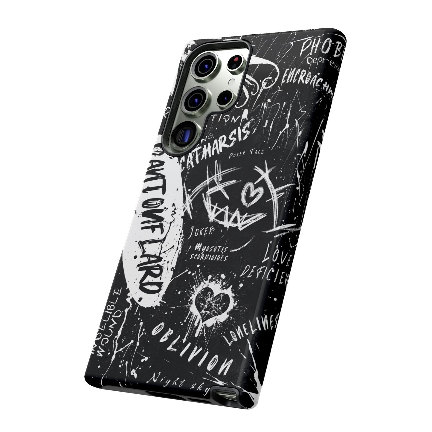Fundas resistentes: funda atrevida para iPhone, Galaxy, Google Pixel, diseño de grafiti negro, estética urbana, regalo para amantes del arte, accesorios de teléfono modernos, estilo callejero
