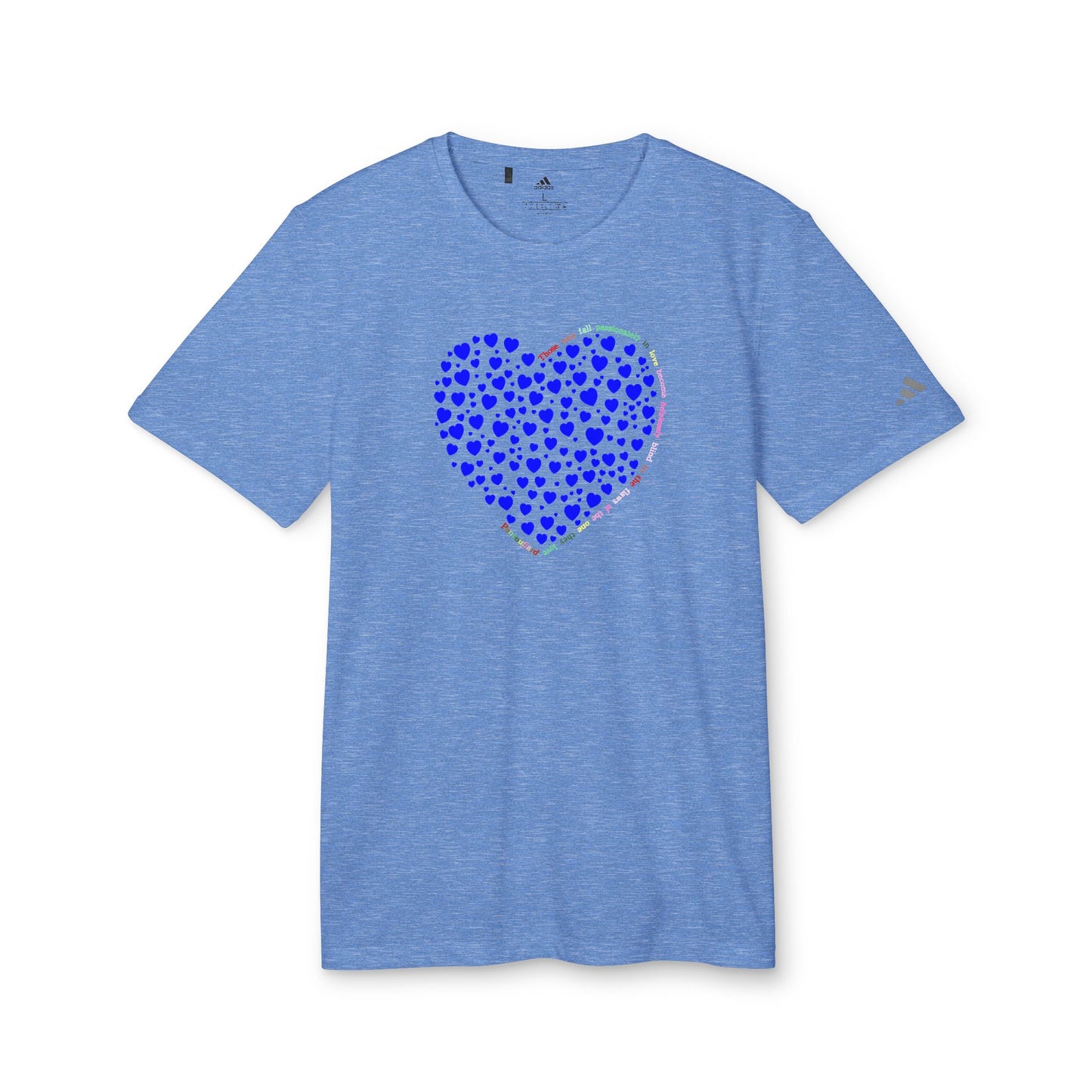 Adidas Unisex Sport T-Shirt with Blue Heart Design