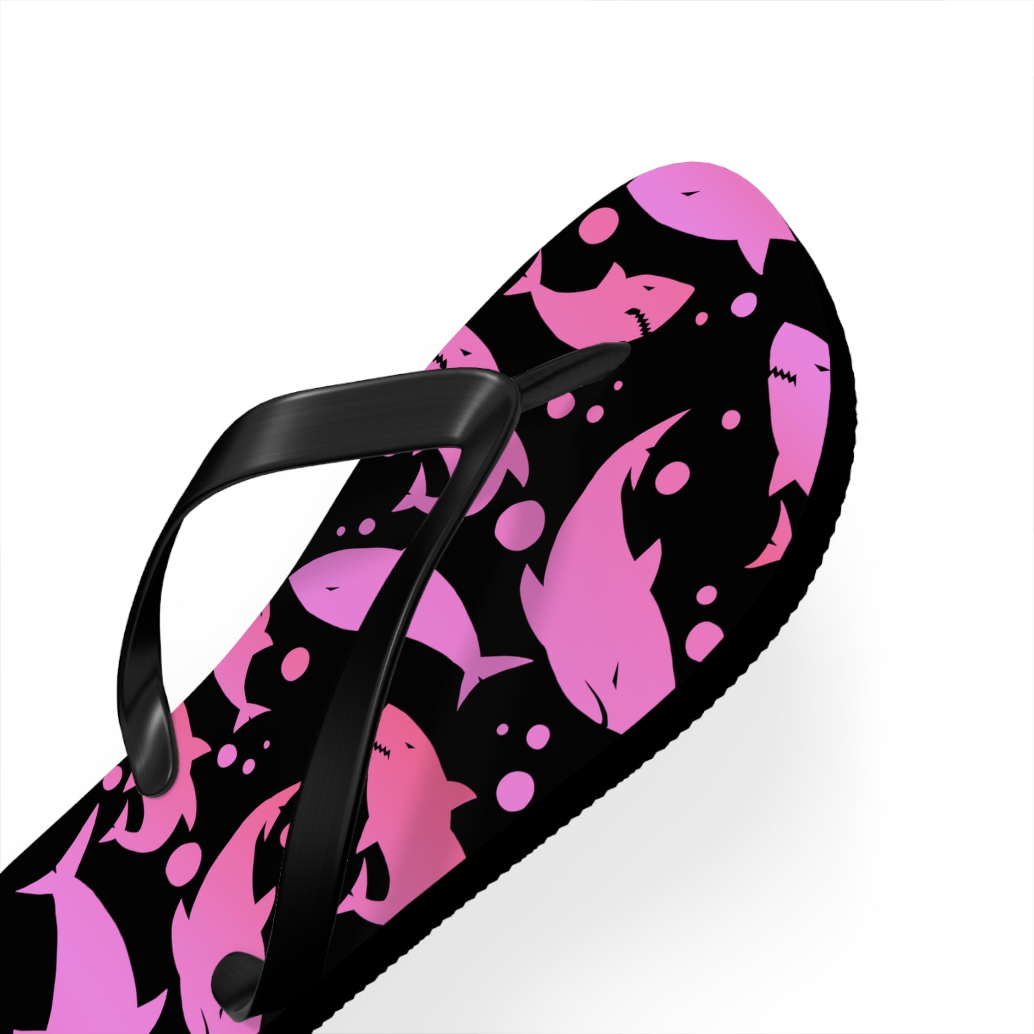 Men's/Women's Pink Shark Flip Flops - Graphic Thong Sandals