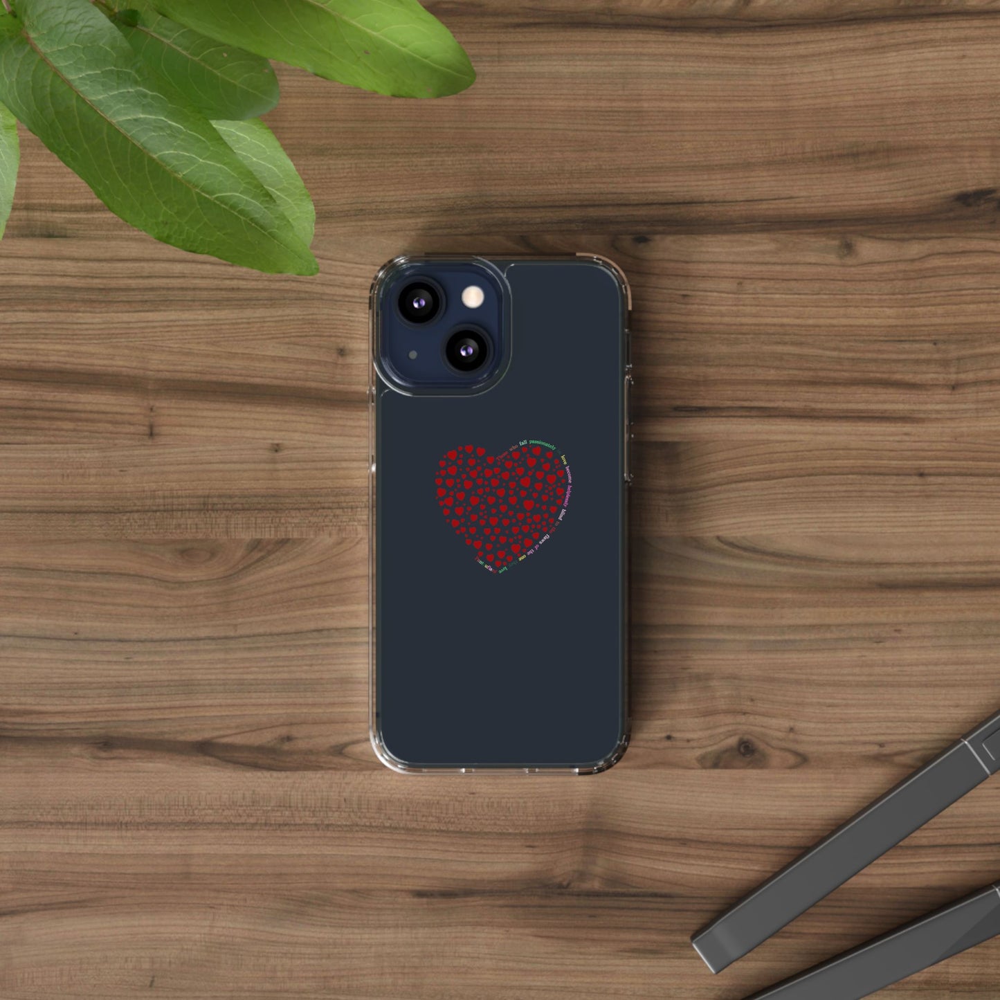 Red Heart Clear Phone Case