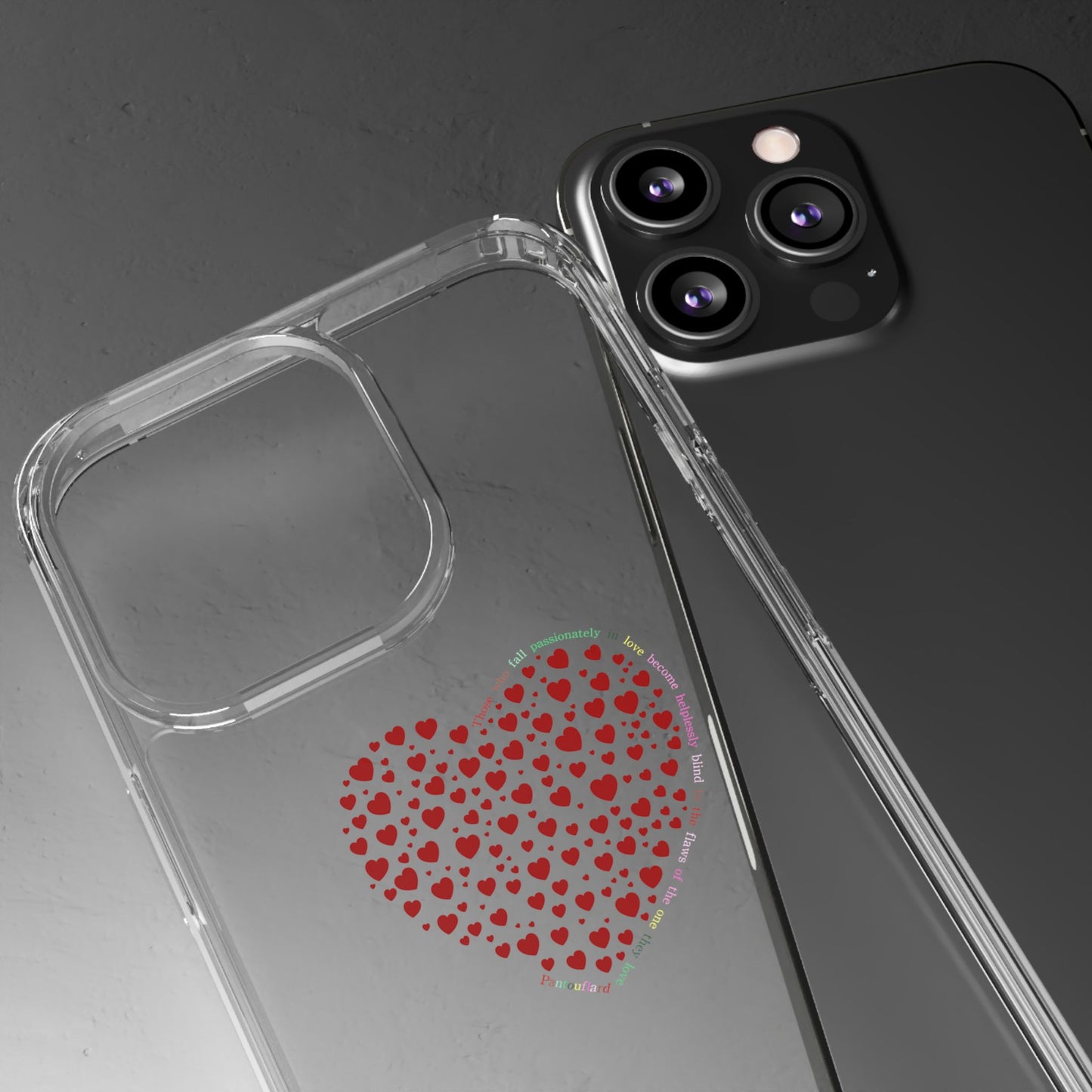 Red Heart Clear Phone Case