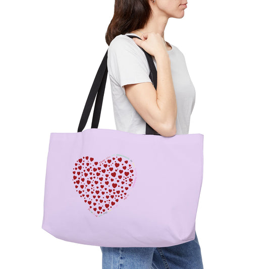 Red Heart Design Tote Bag