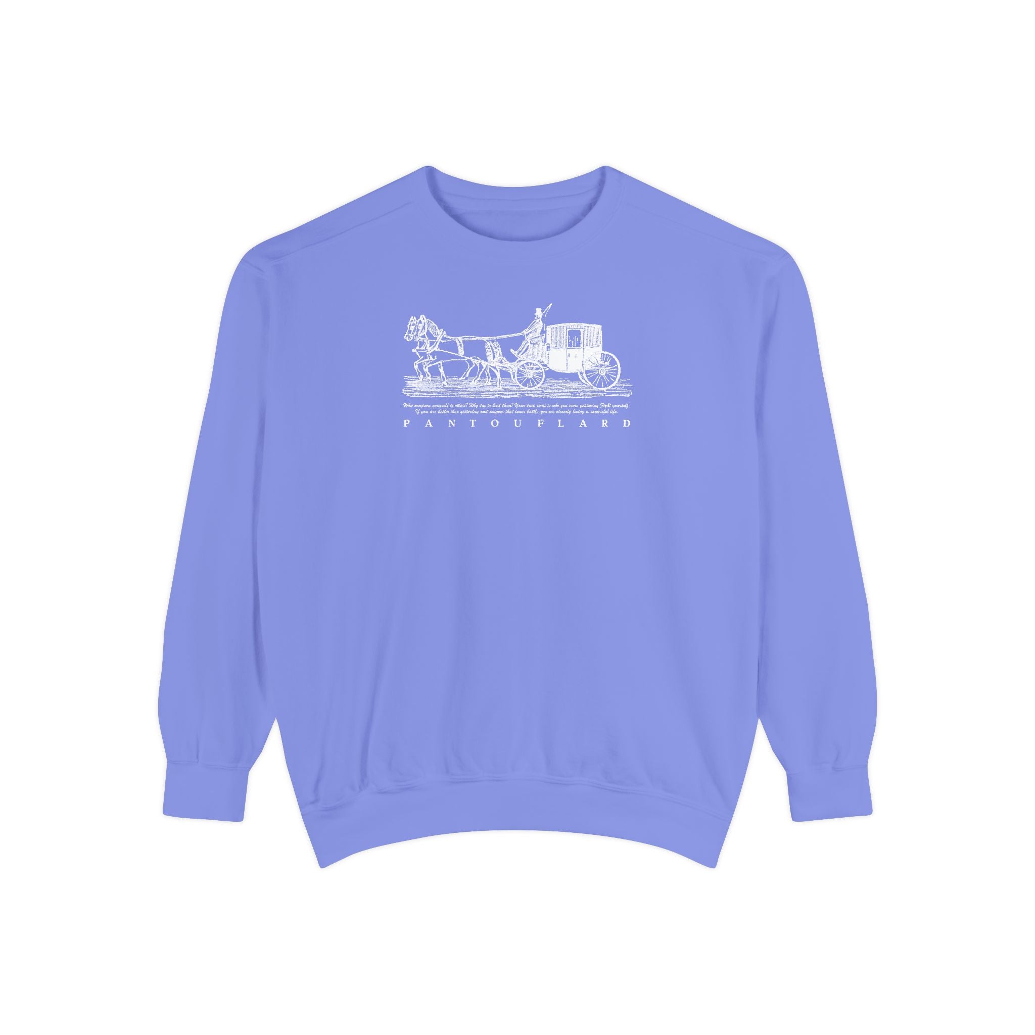 Unisex Navy Vintage Carriage Graphic Cotton Blend Sweatshirt