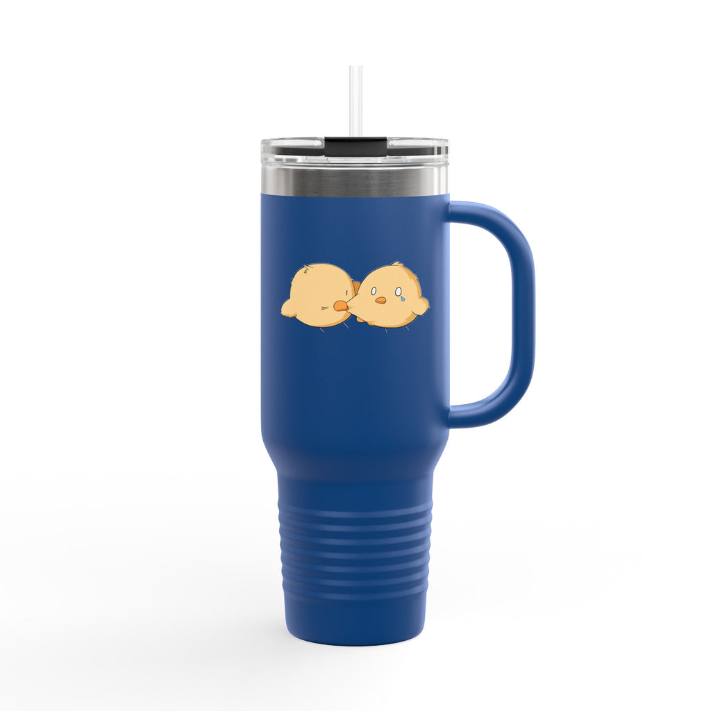 Mint Green Cute Biting Chicks 40oz Stainless Steel Insulated Travel Mug
