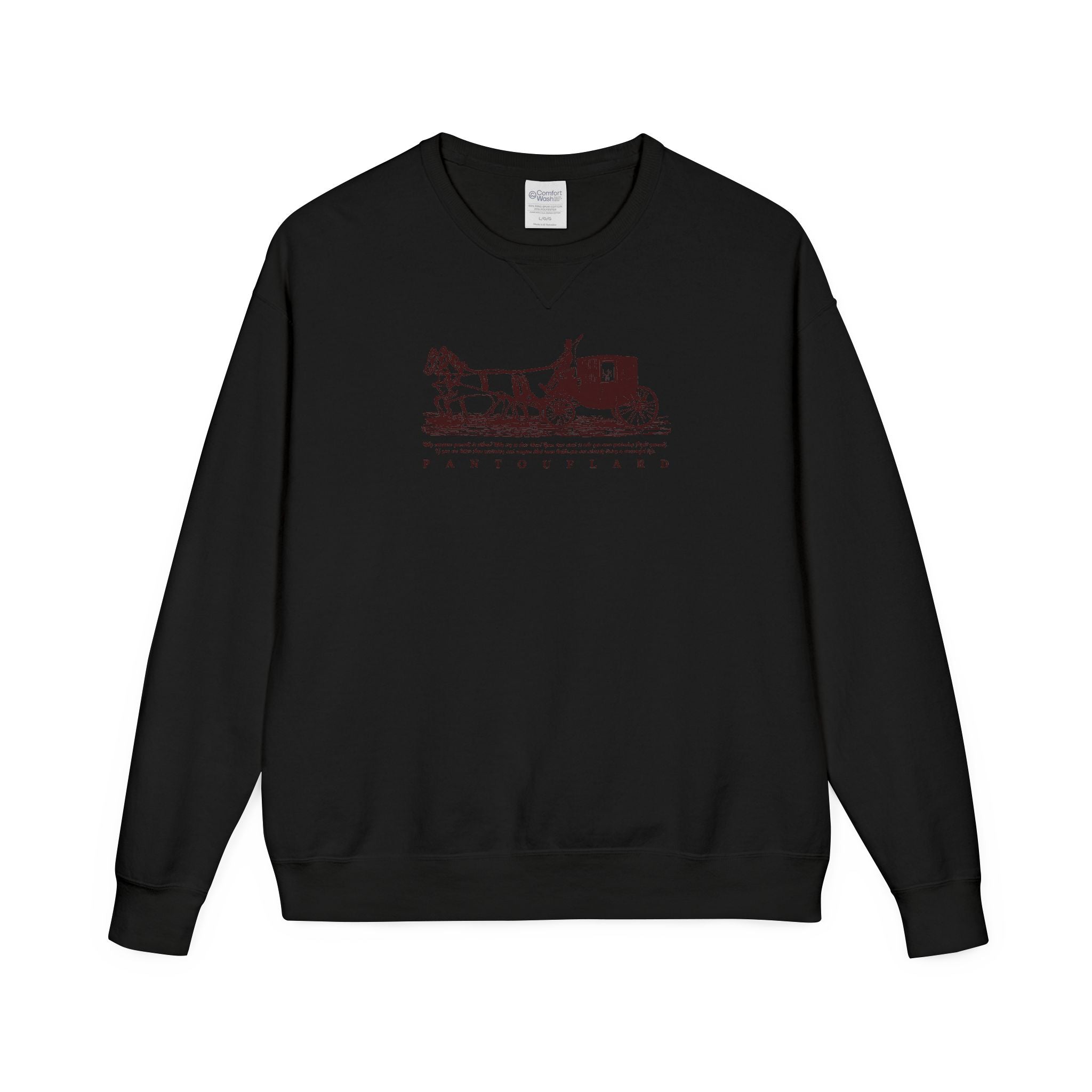 Old Money Equestrian Heritage Crewneck - The Nostalgic Journey I (Dark Academia Garment-Dyed Sweatshirt)