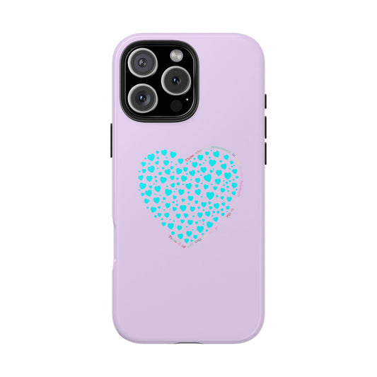 Mint Heart Design Tough iPhone Cases