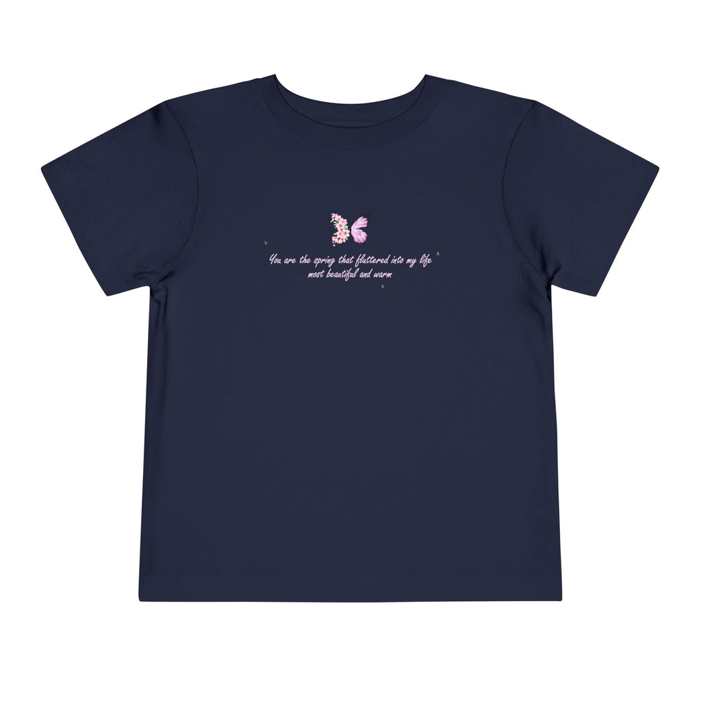 Toddler Yellow Floral Butterfly Spring Quote 100% Cotton Short Sleeve Tee