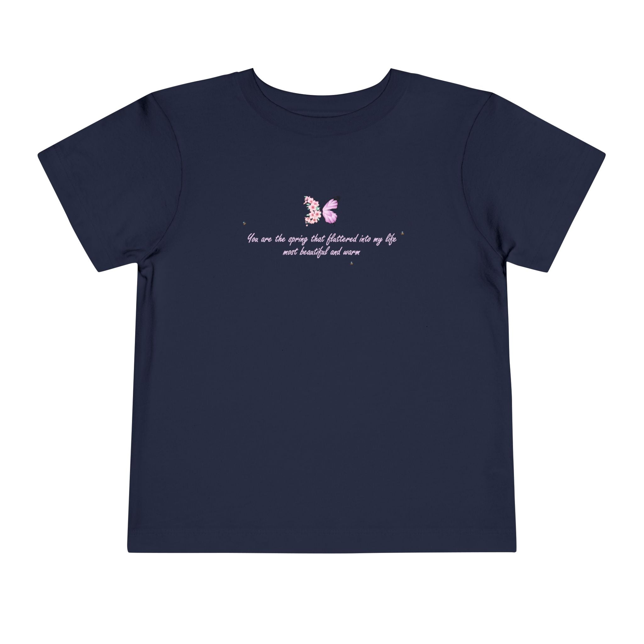 Toddler Yellow Floral Butterfly Spring Quote 100% Cotton Short Sleeve Tee