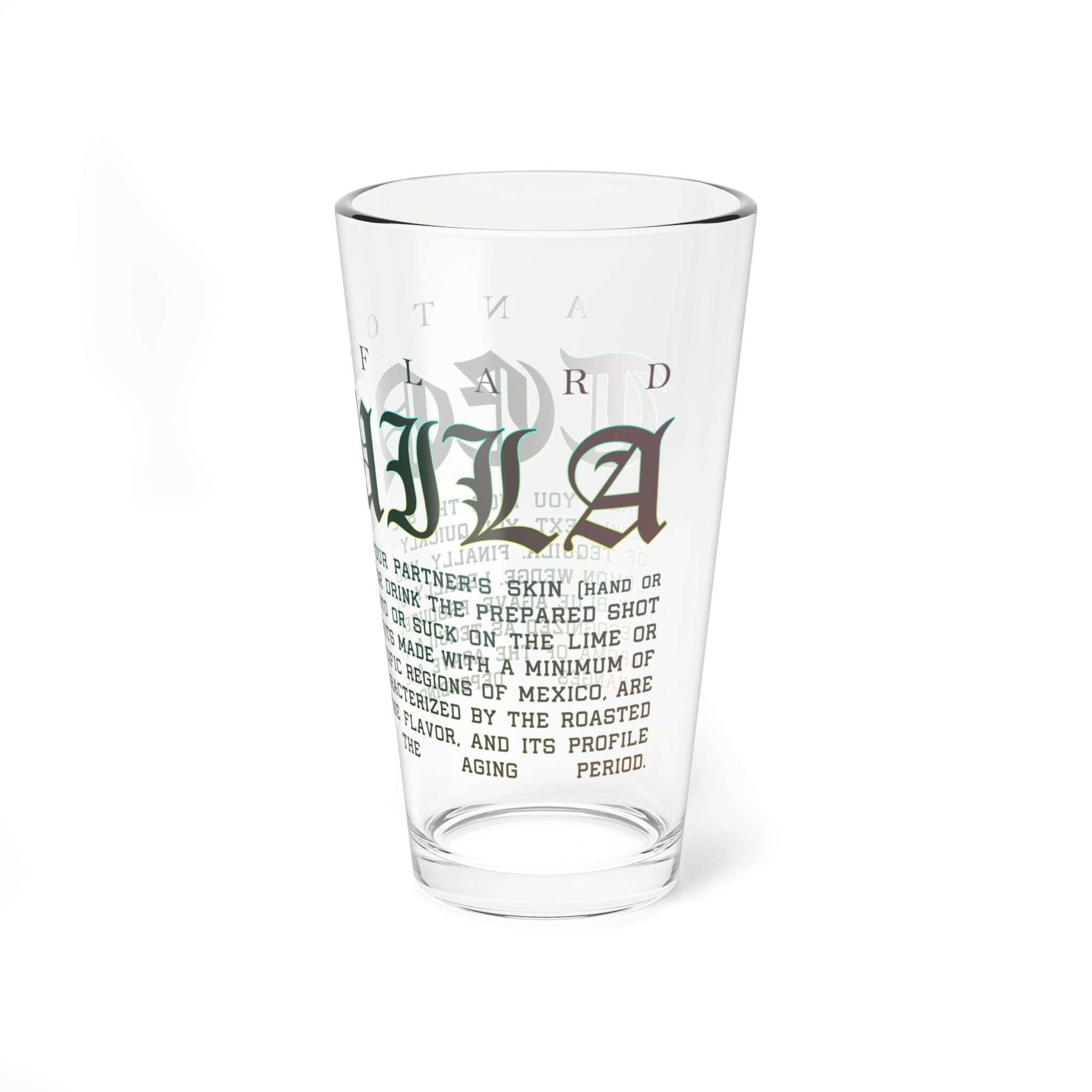Clear Pantouflard Tequila Typography Solid Glass Mixer