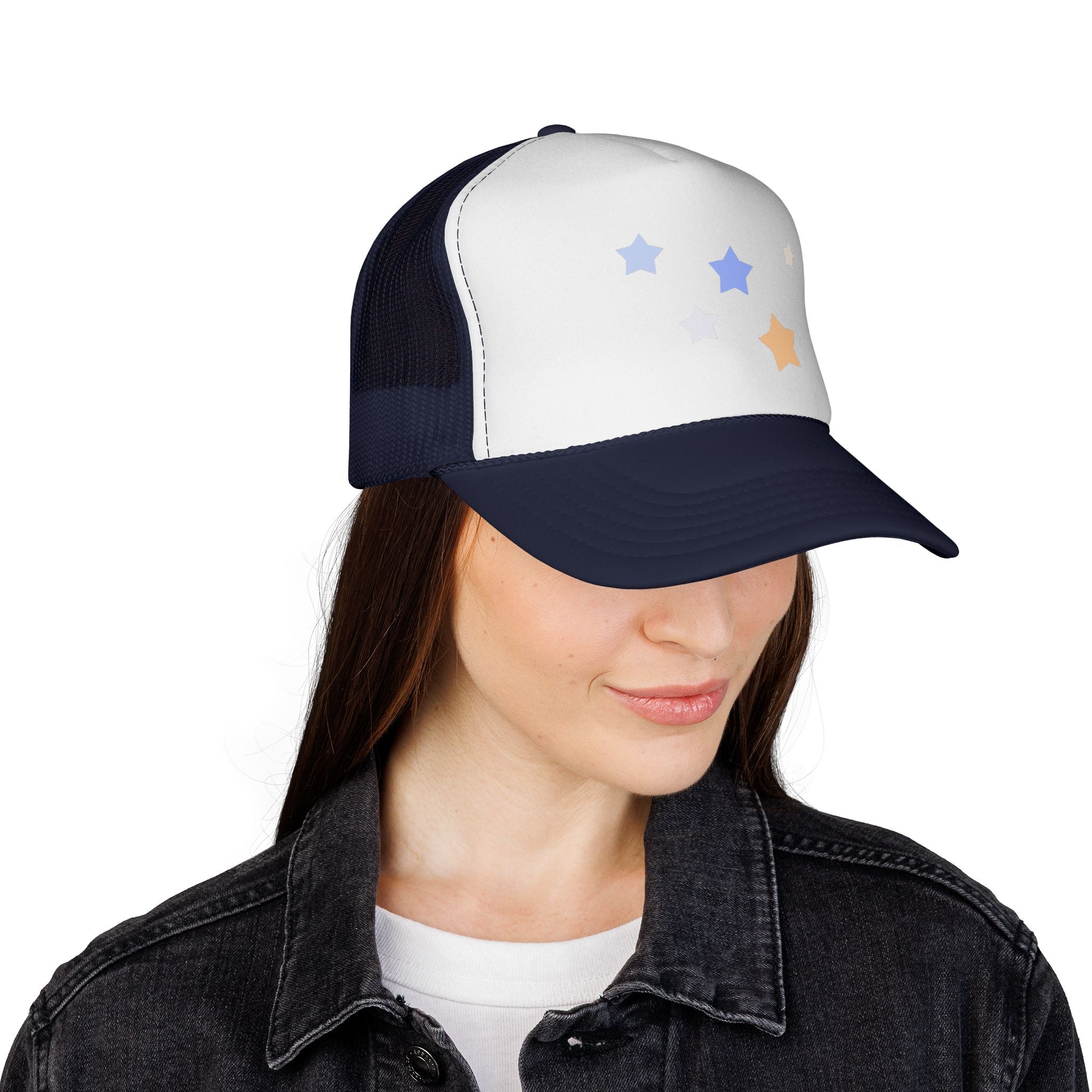 Unisex Cassiopeia Star Print Polyester Trucker Cap